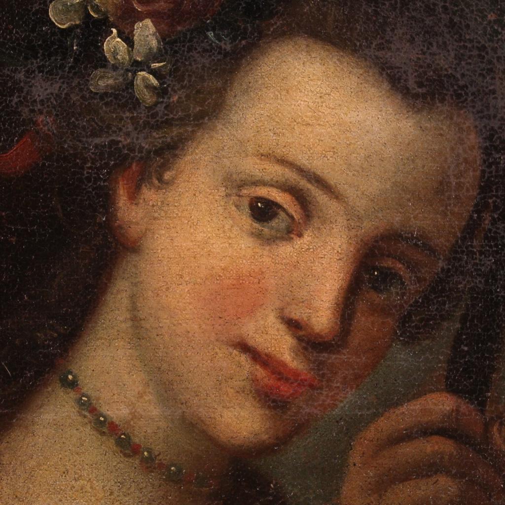 Portrait italien ancien d'une jeune fille du 18ème siècle en vente 6