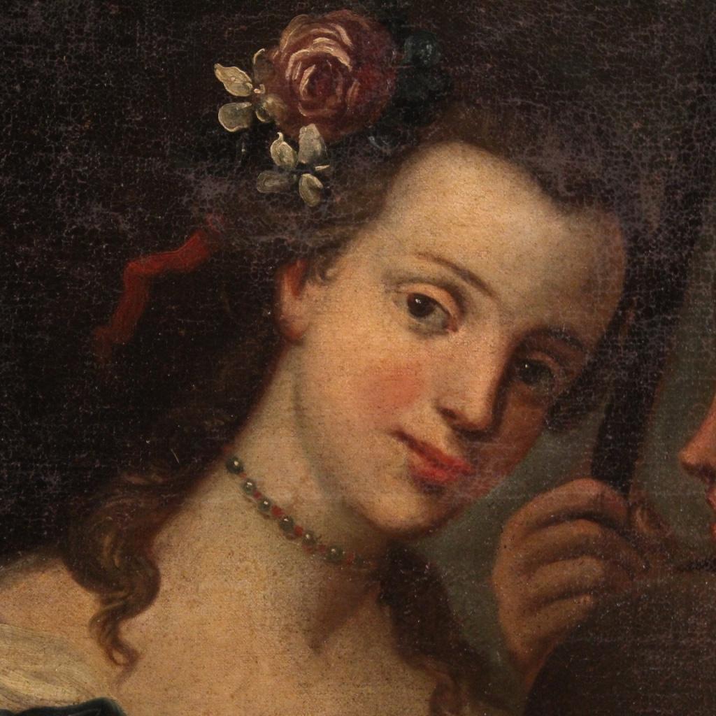 Portrait italien ancien d'une jeune fille du 18ème siècle Bon état - En vente à London, GB