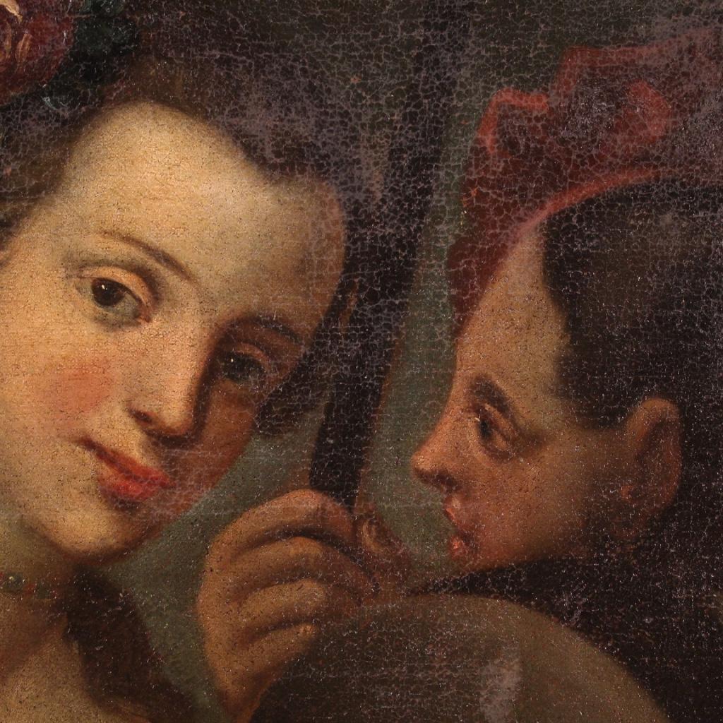 Portrait italien ancien d'une jeune fille du 18ème siècle en vente 4