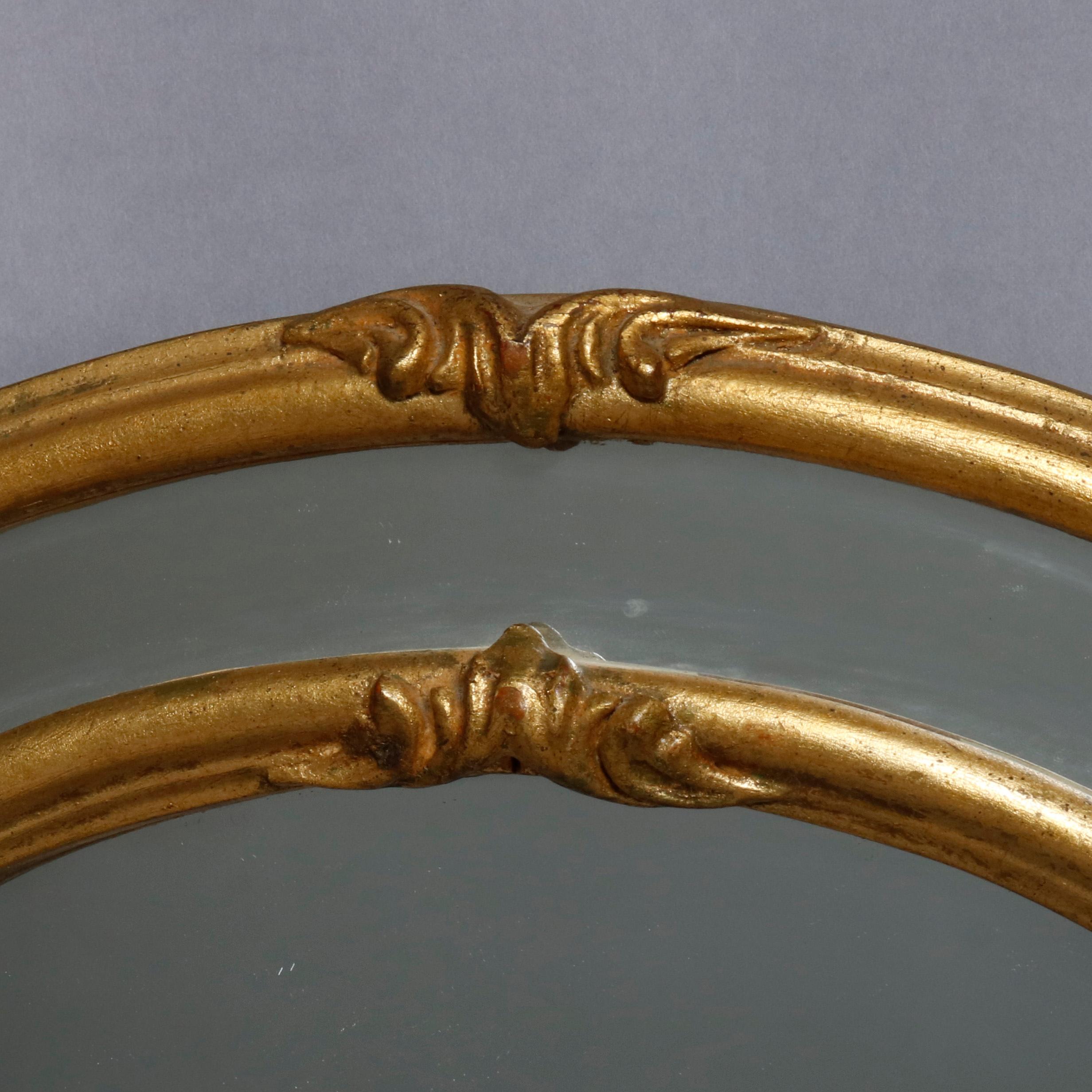 Antique Italian Parclose Giltwood Wall Mirror, 20th Century In Good Condition In Big Flats, NY