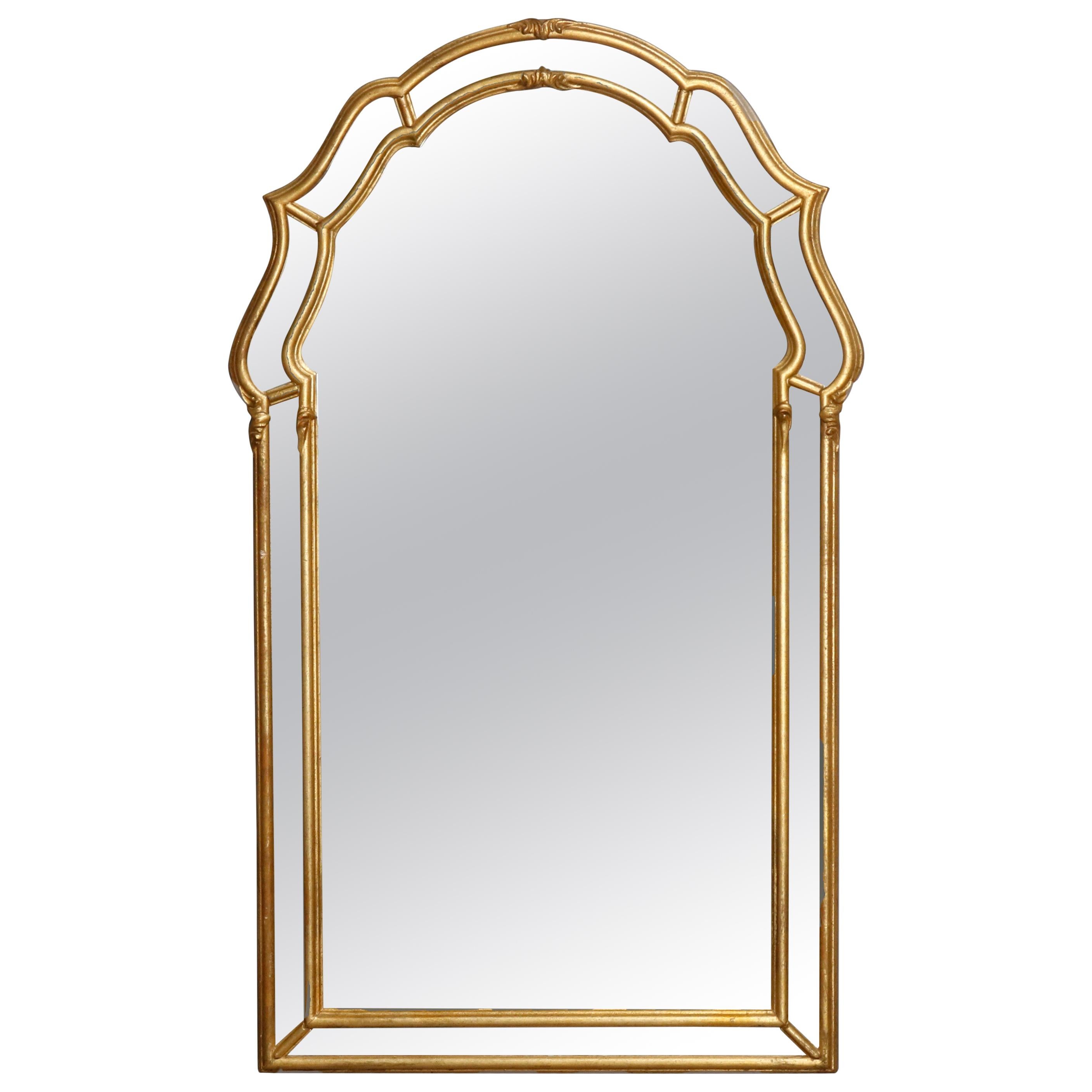 Antique Italian Parclose Giltwood Wall Mirror, 20th Century