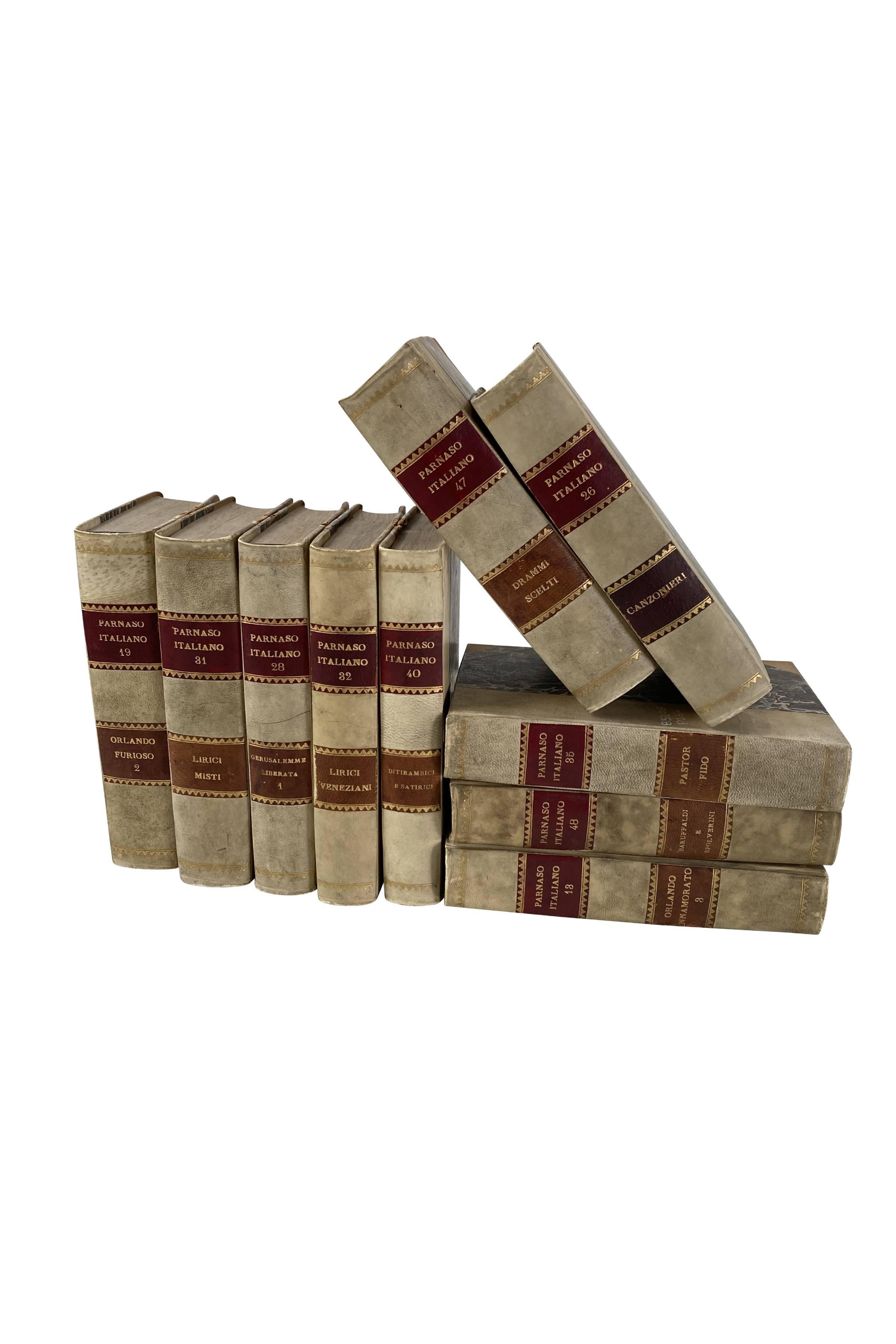 Neoclassical Antique Italian “Parnaso Italiano” Literary Collection For Sale
