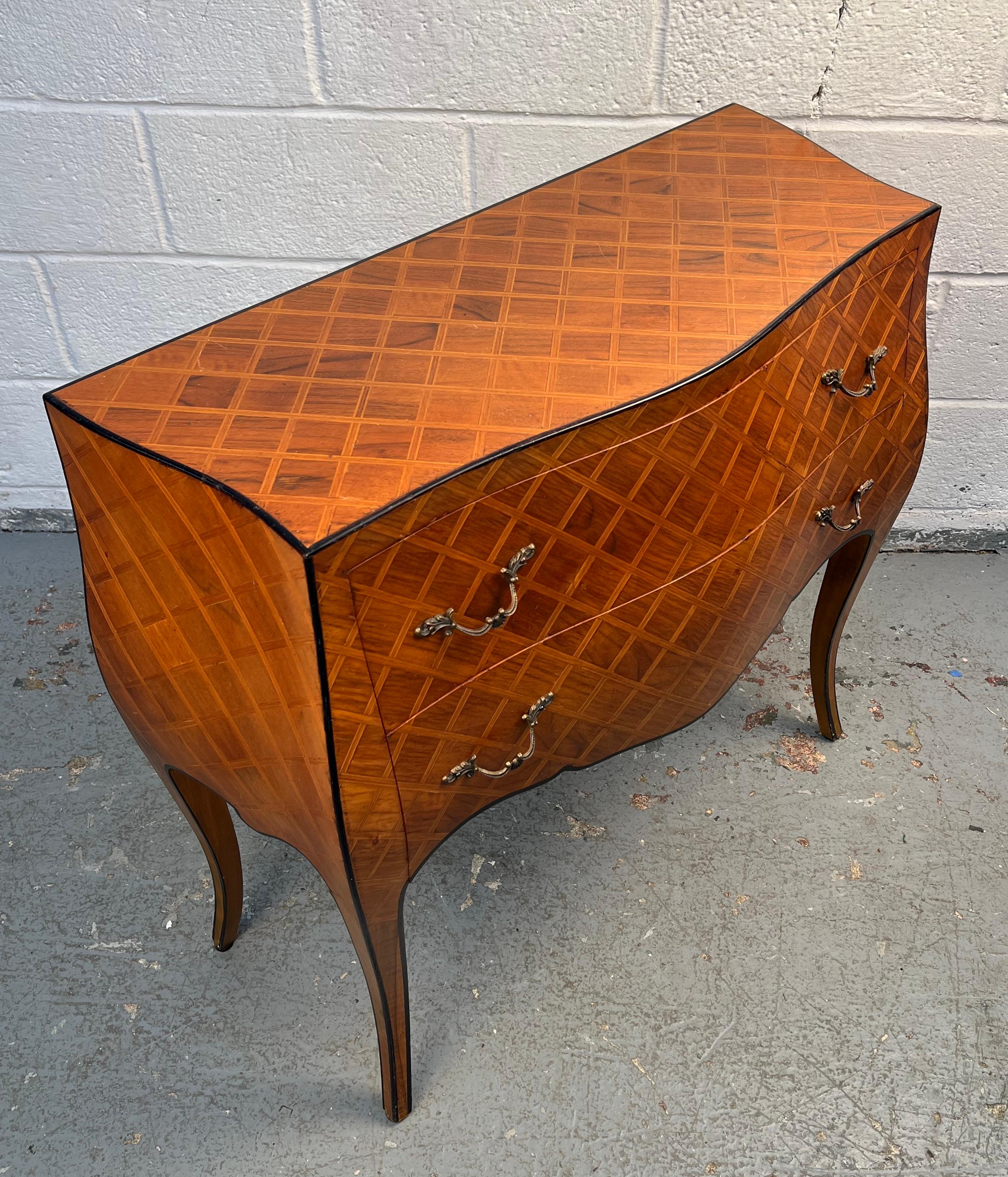 Wood Antique Italian Parquetry Commode For Sale