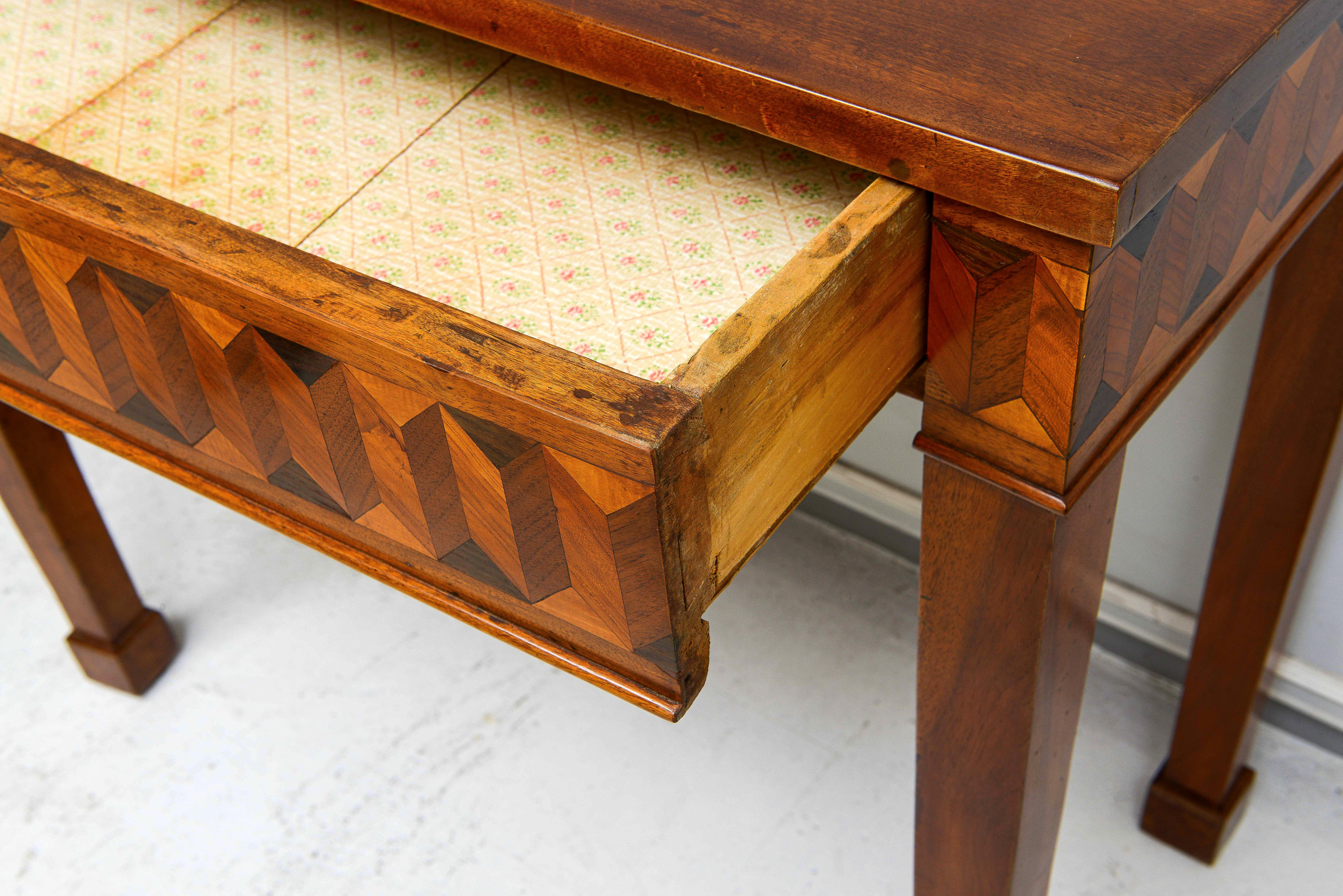 Antique Italian Parquetry Console Table  For Sale 3