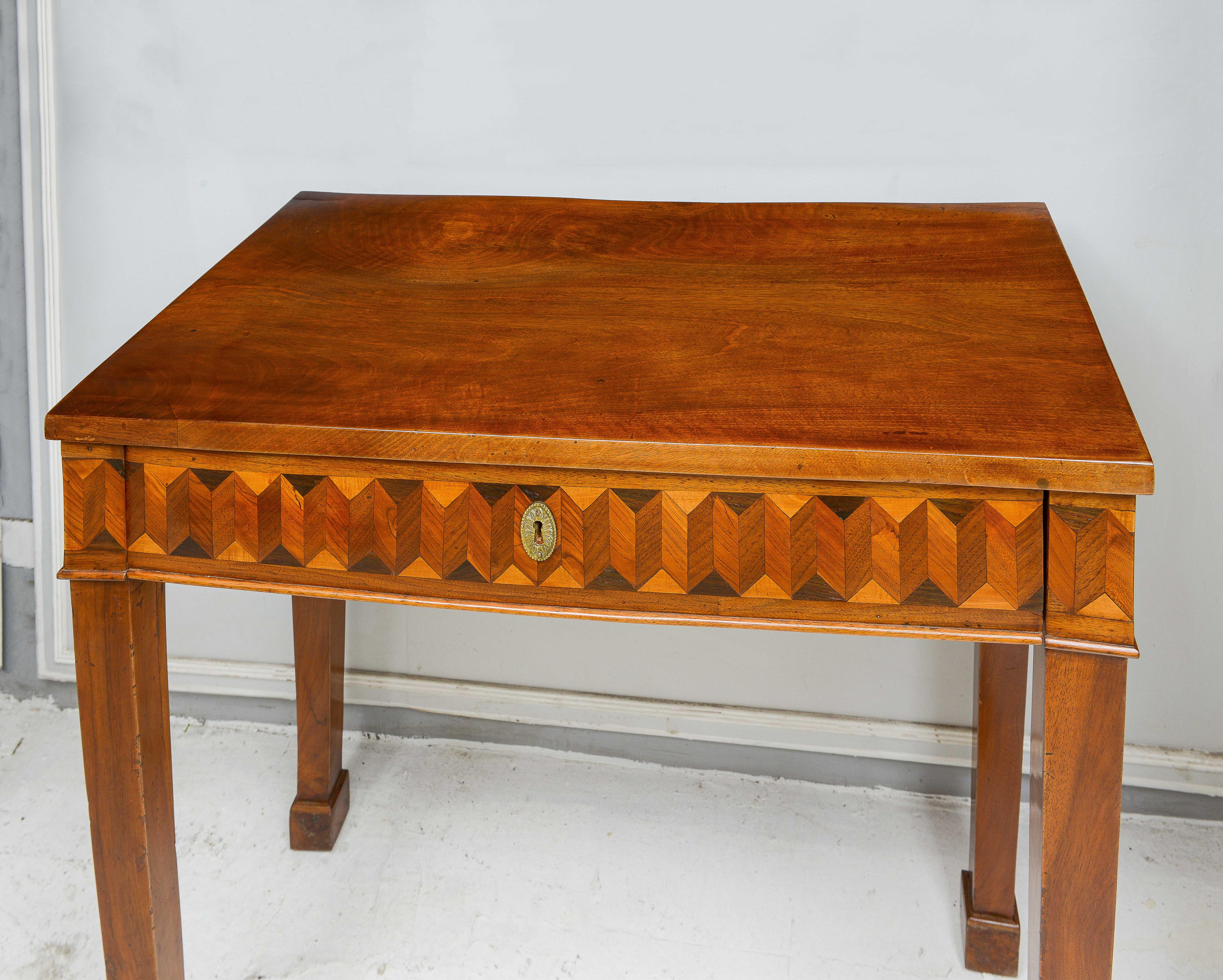 Neoclassical Antique Italian Parquetry Console Table  For Sale