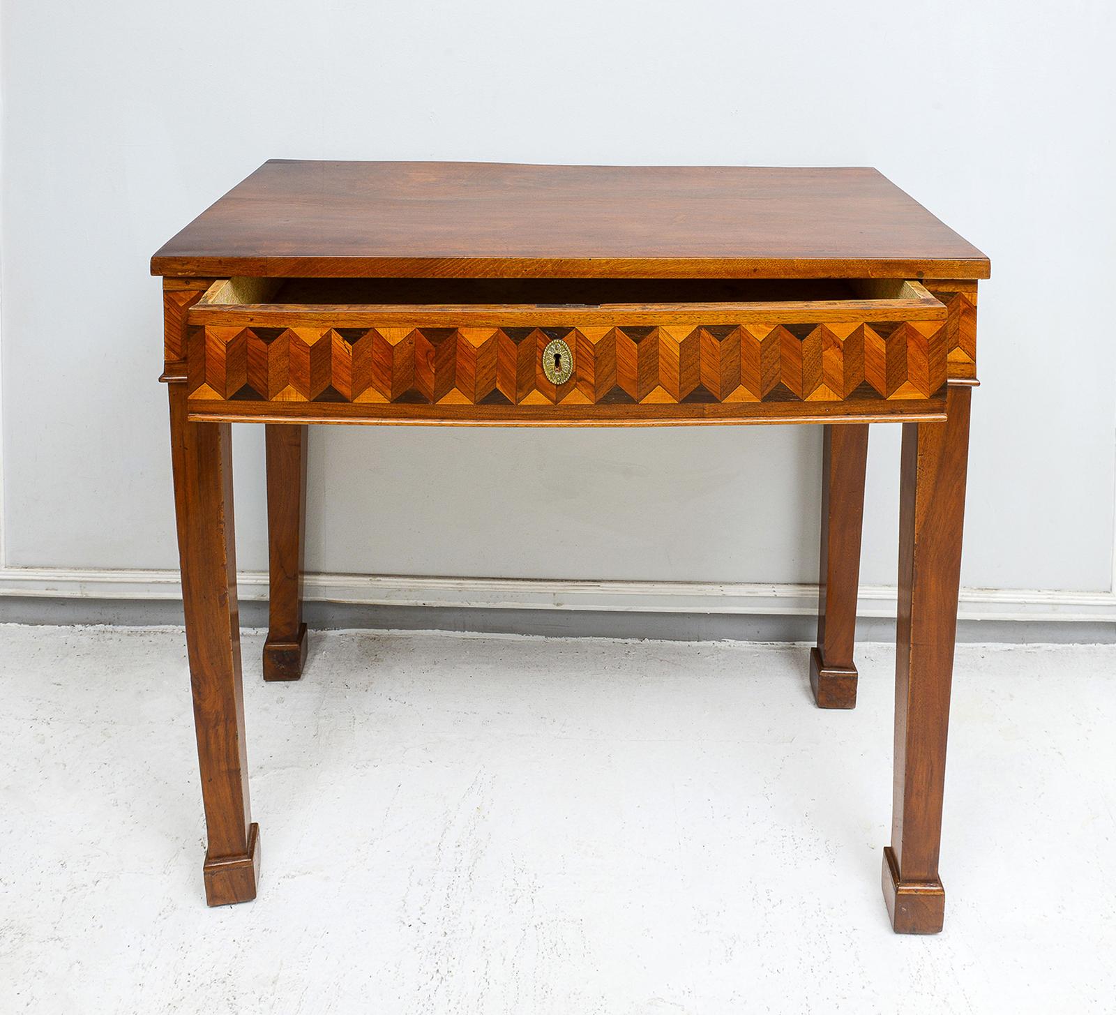 Antique Italian Parquetry Console Table  In Good Condition For Sale In New York, NY