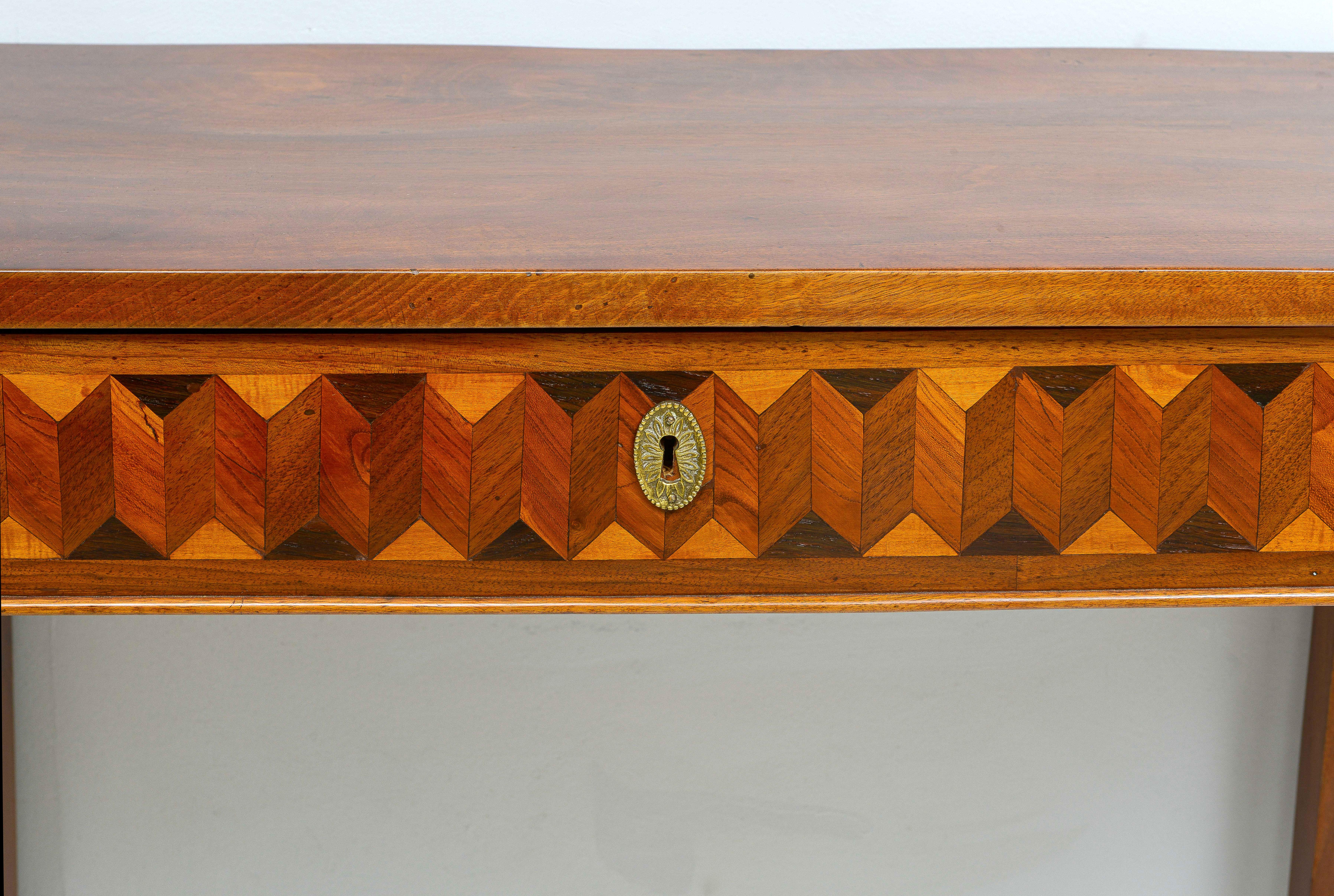 19th Century Antique Italian Parquetry Console Table  For Sale