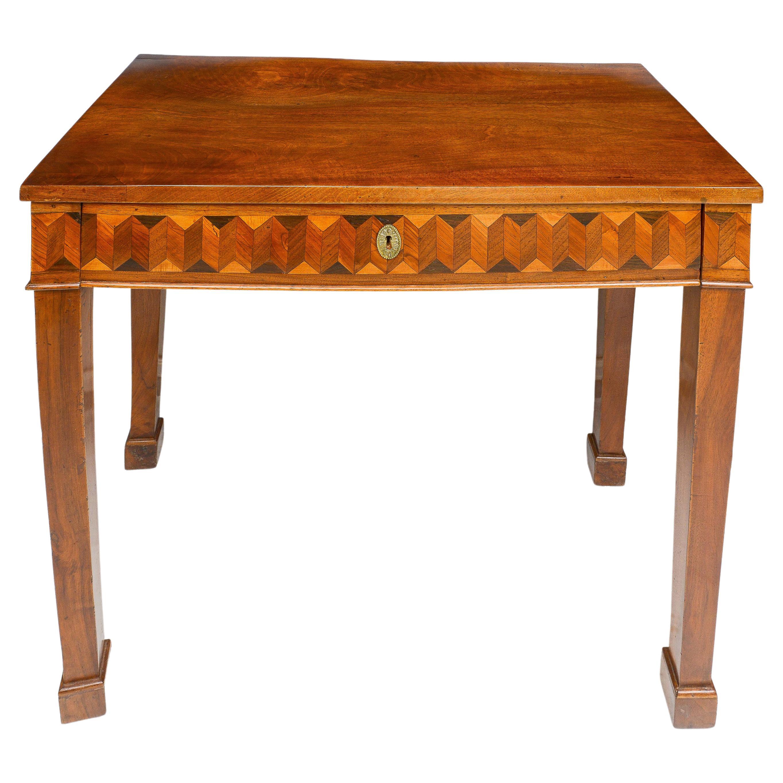 Antique Italian Parquetry Console Table  For Sale