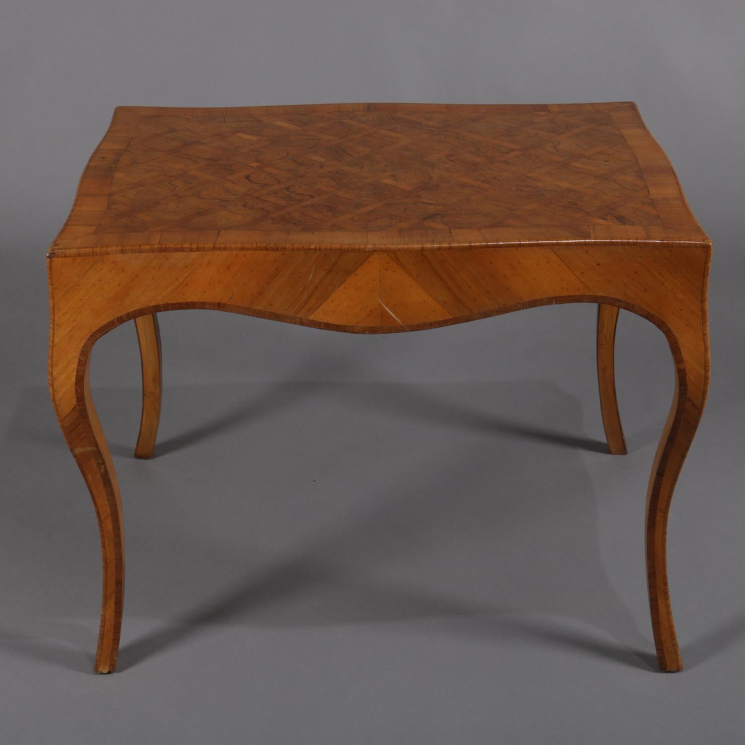 Antique Italian Parquetry Inlaid Mahogany Low Centre Cocktail Table 19th Century 2