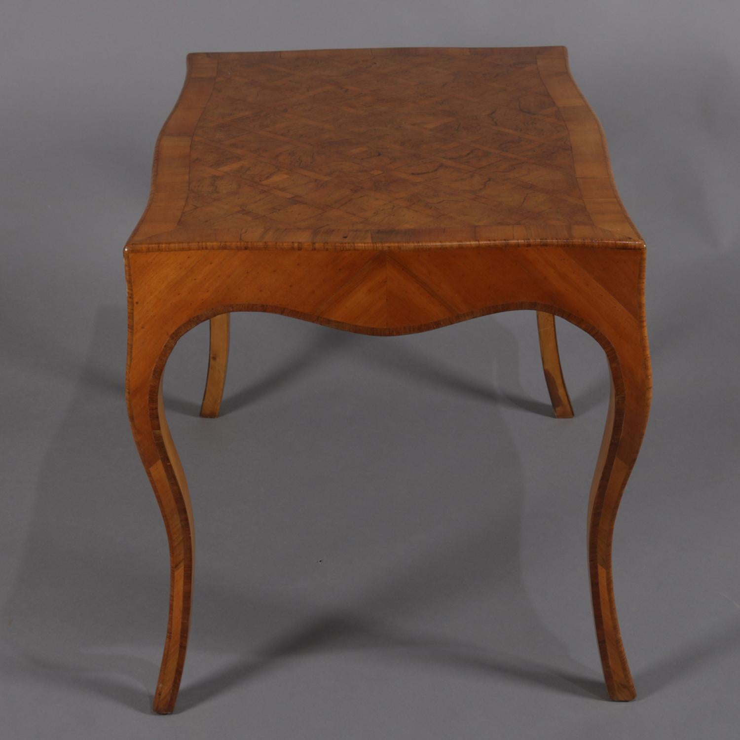 Antique Italian Parquetry Inlaid Mahogany Low Centre Cocktail Table 19th Century 3