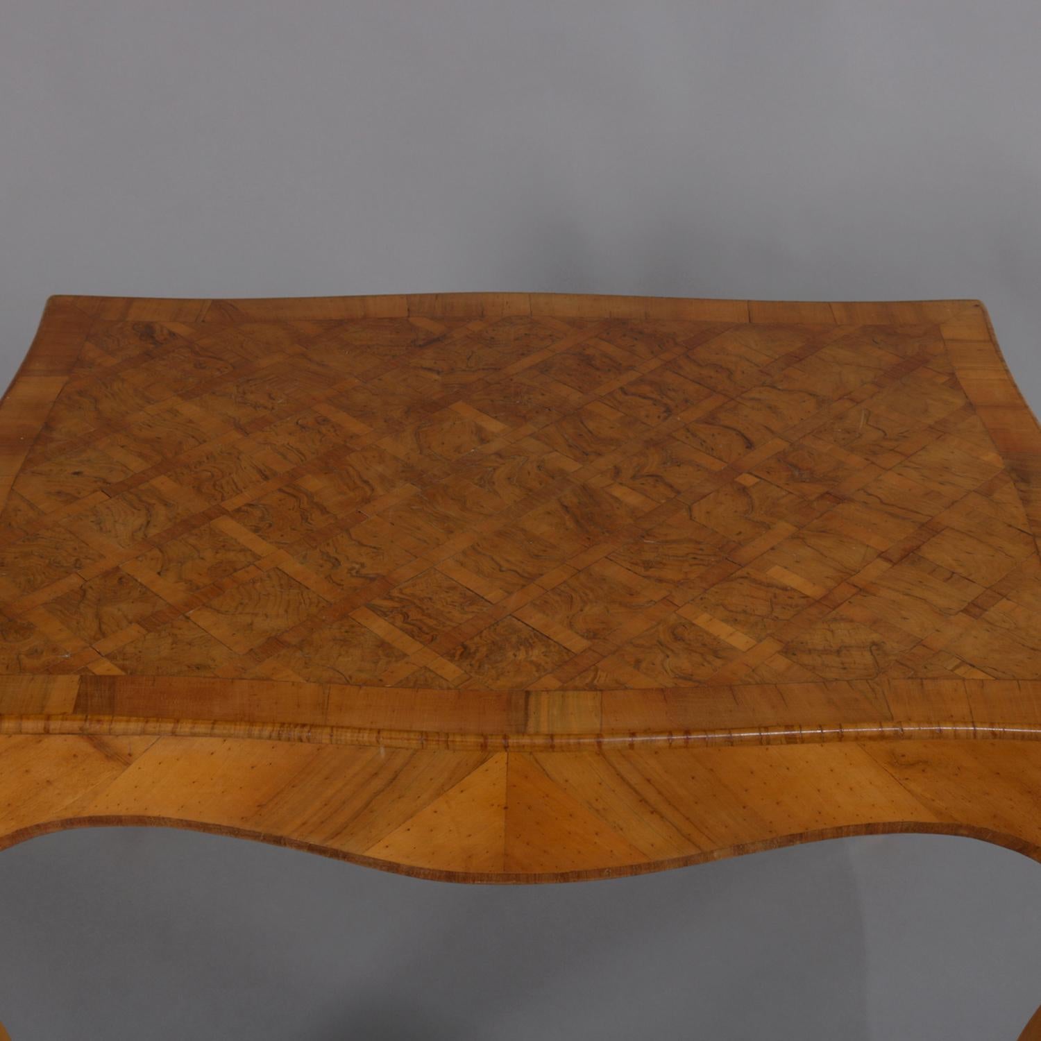 Antique Italian Parquetry Inlaid Mahogany Low Centre Cocktail Table 19th Century 4