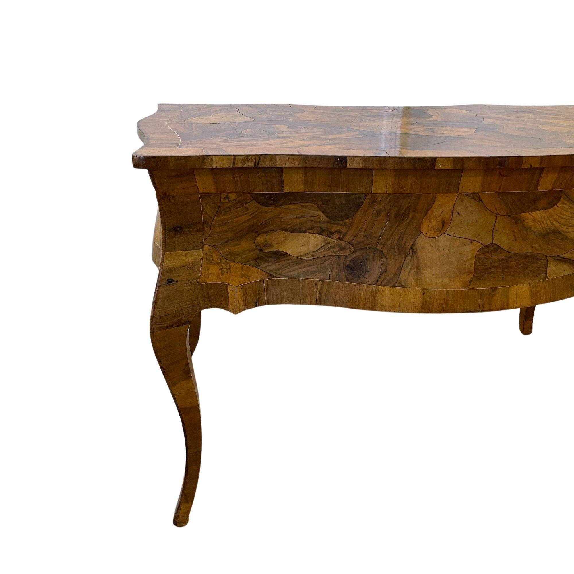 Louis XV Antique Italian Patch Burl Desk For Sale