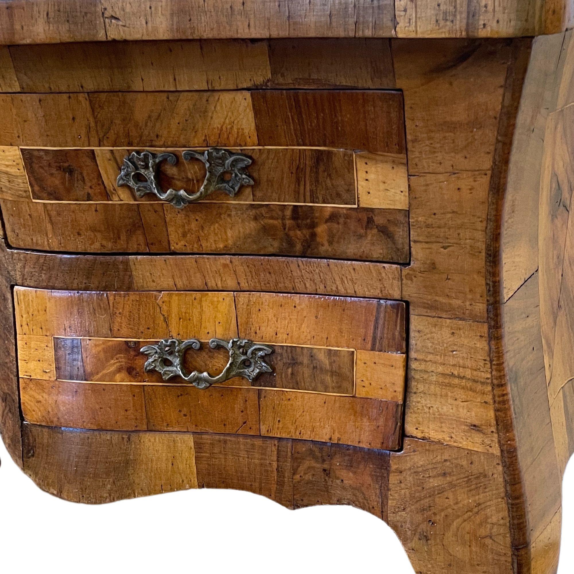 Hand-Carved Antique Italian Patch Burl Desk For Sale
