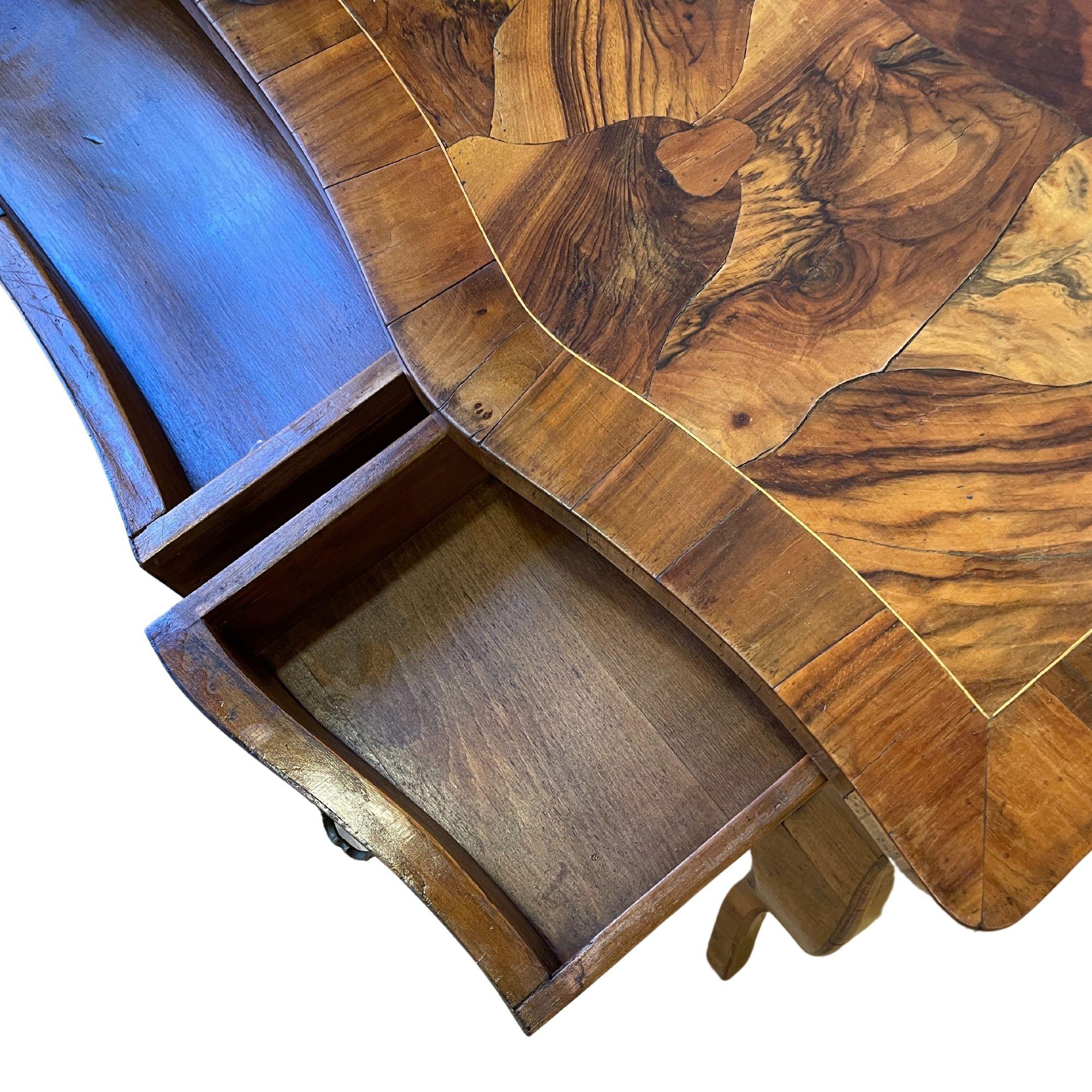 20th Century Antique Italian Patch Burl Desk For Sale