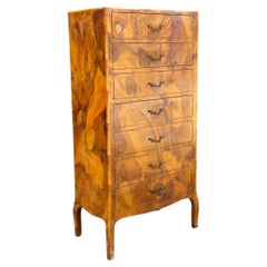 Antique Italian Patchwork Burl Chest of Drawers