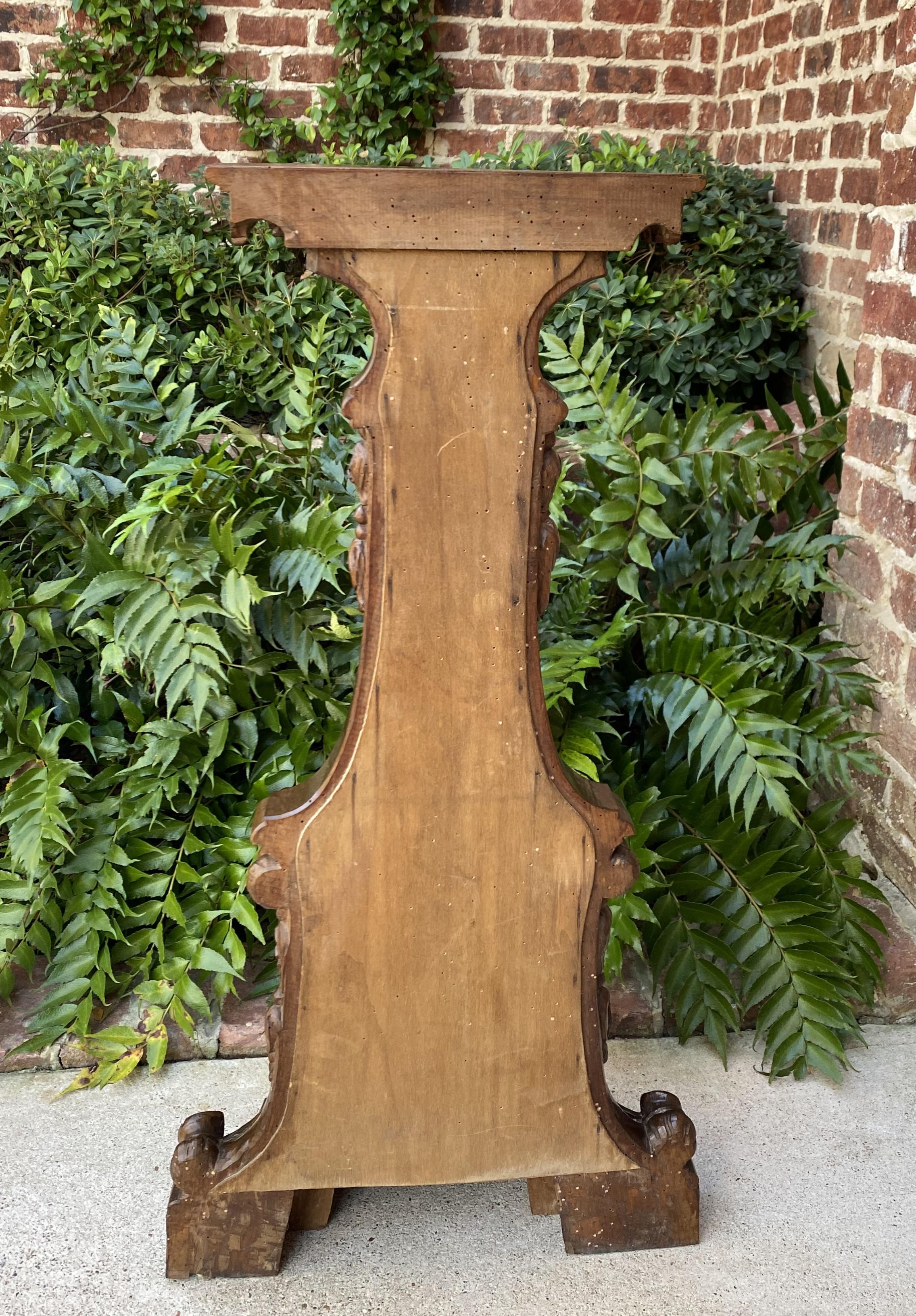 Antique Italian Pedestal Plant Stand Display Table Walnut Baroque Book Rest For Sale 5