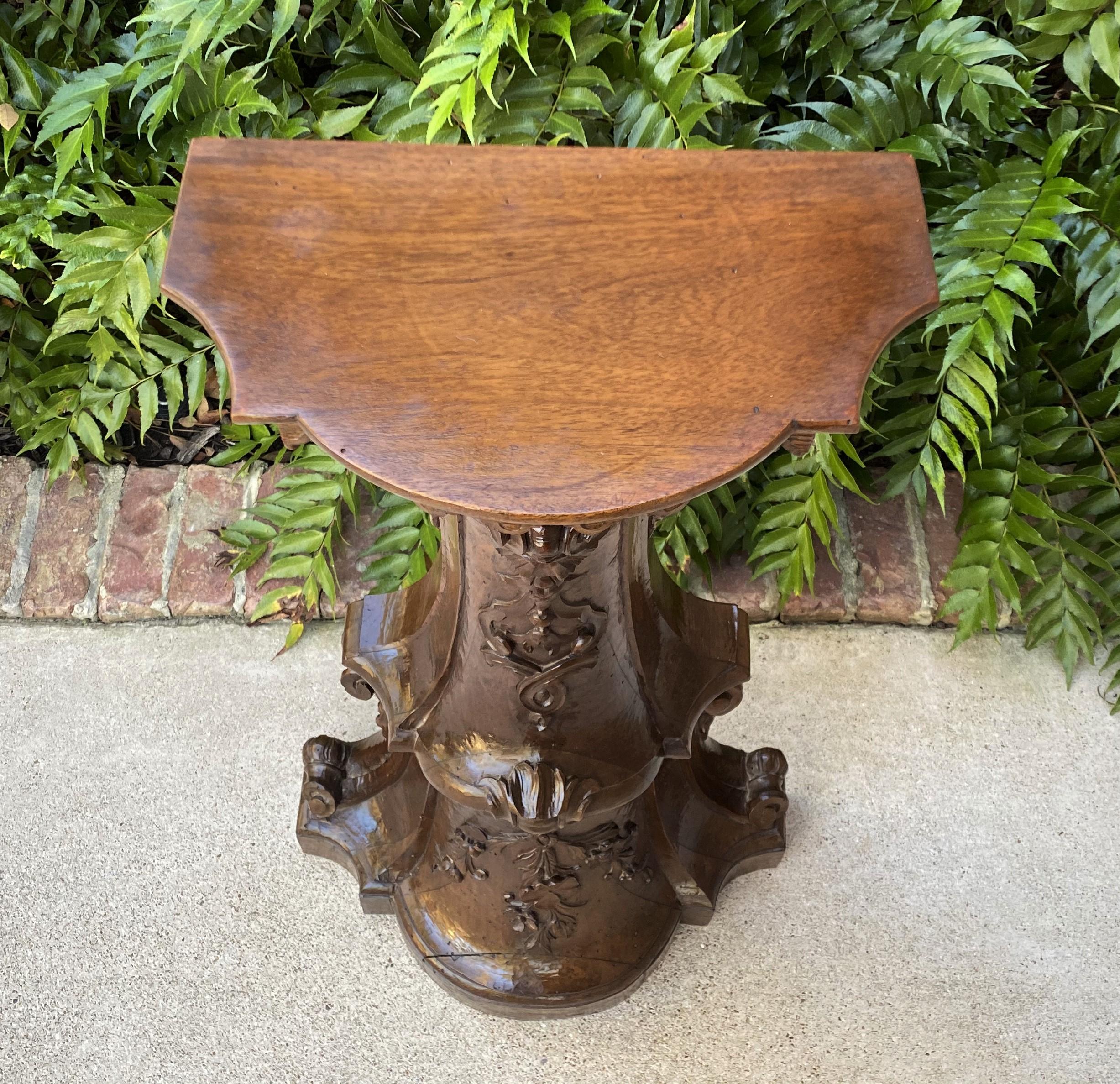 Antique Italian Pedestal Plant Stand Display Table Walnut Baroque Book Rest For Sale 1