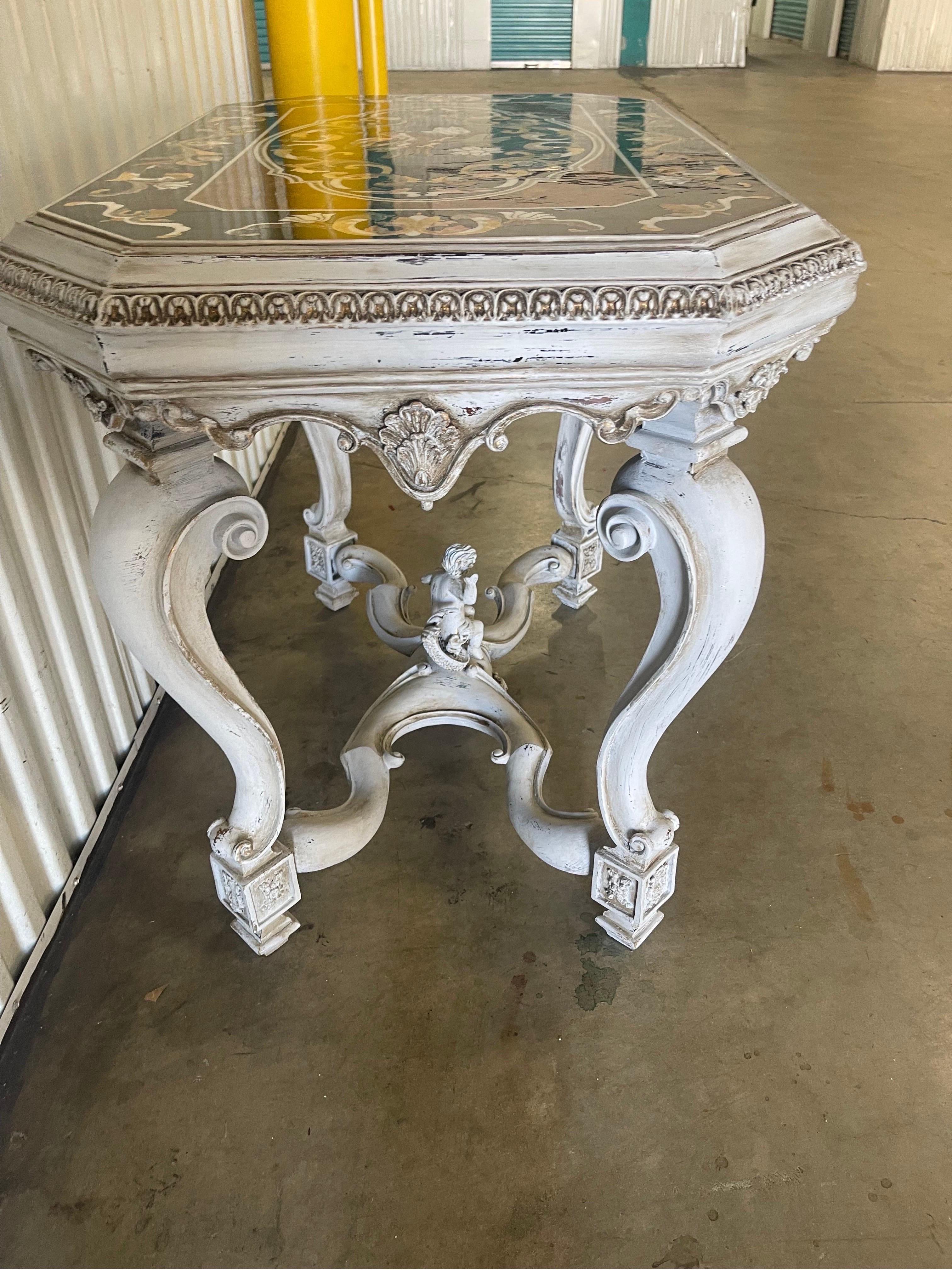 19th Century Antique Italian Pietra Dura Center Table