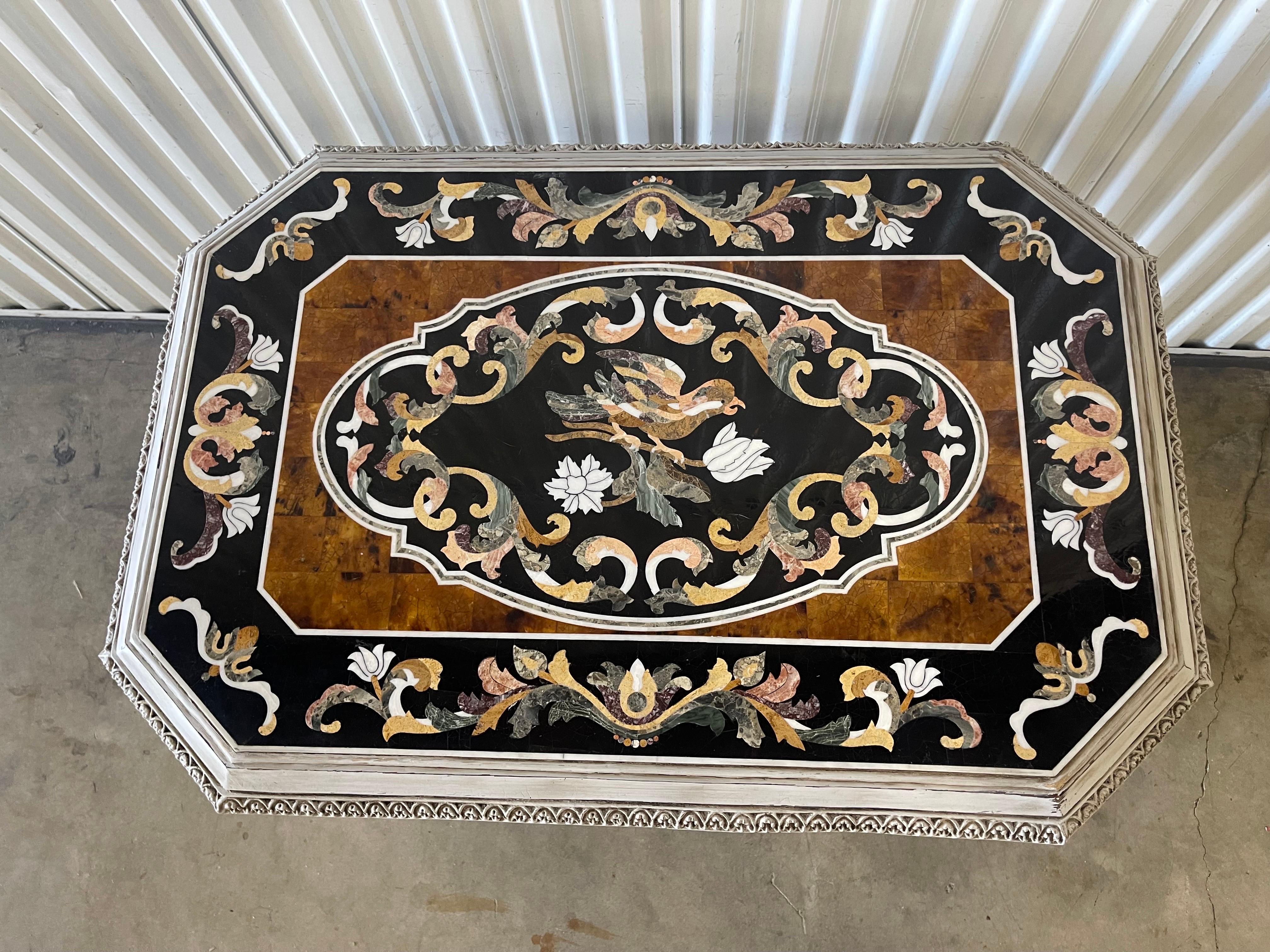 Antique Italian Pietra Dura Center Table 1