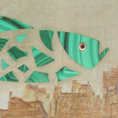 Antique Italian Pietra Dura Fish Plaque