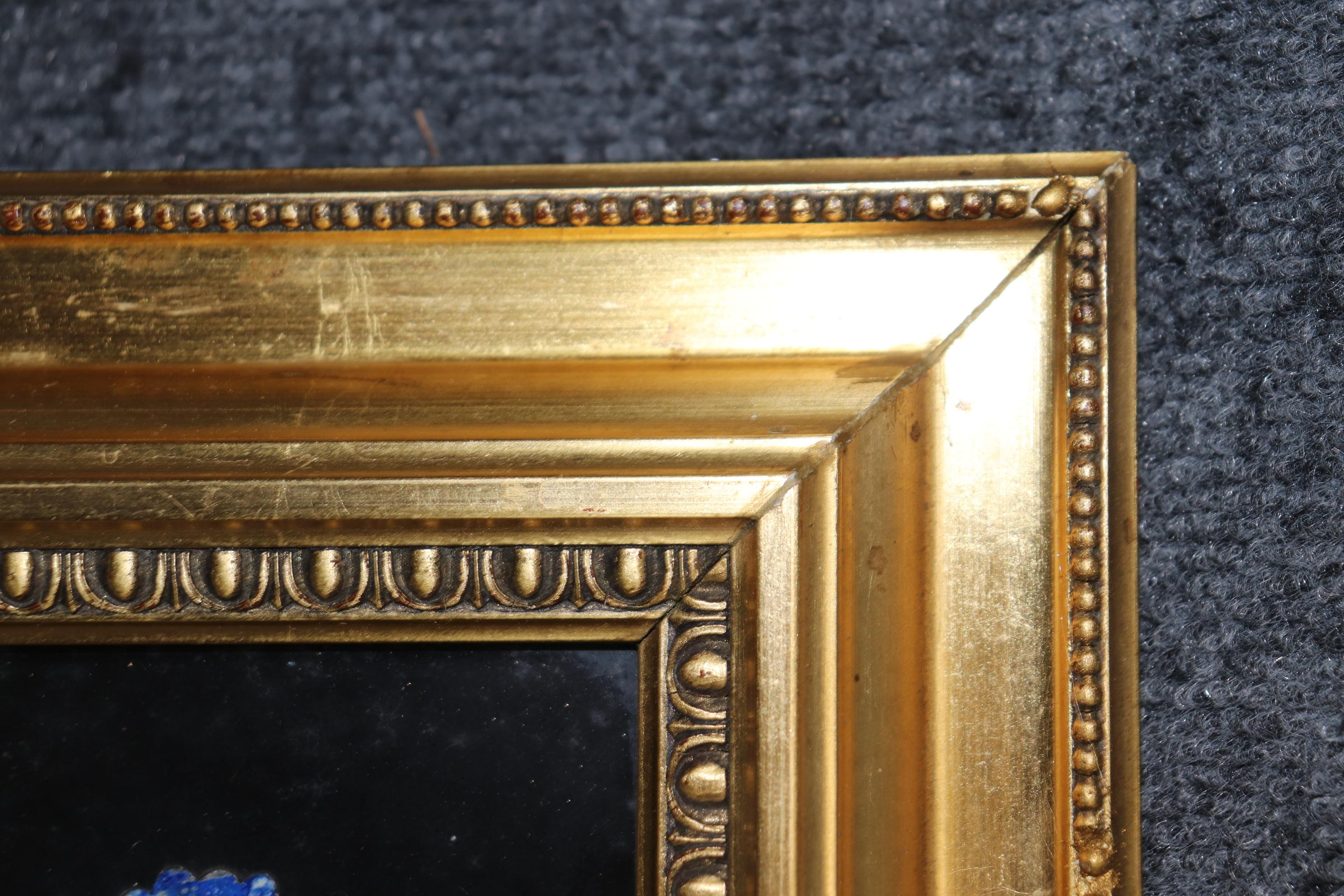 Antigua placa italiana de mármol de Pietra DURA con incrustaciones de español Dorado en venta