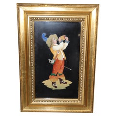 Antique Italian Pietra Dura Marble Inlay Plaque of Spaniard