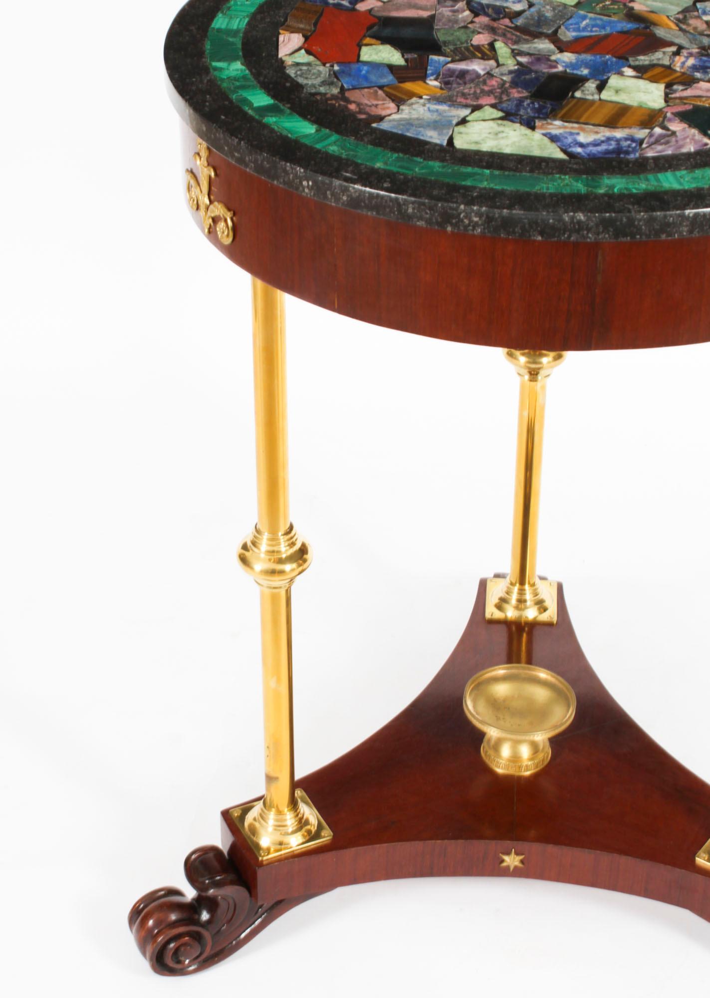 Antique Italian Pietra Dura Occasional Table, Early 20th Century For Sale 7