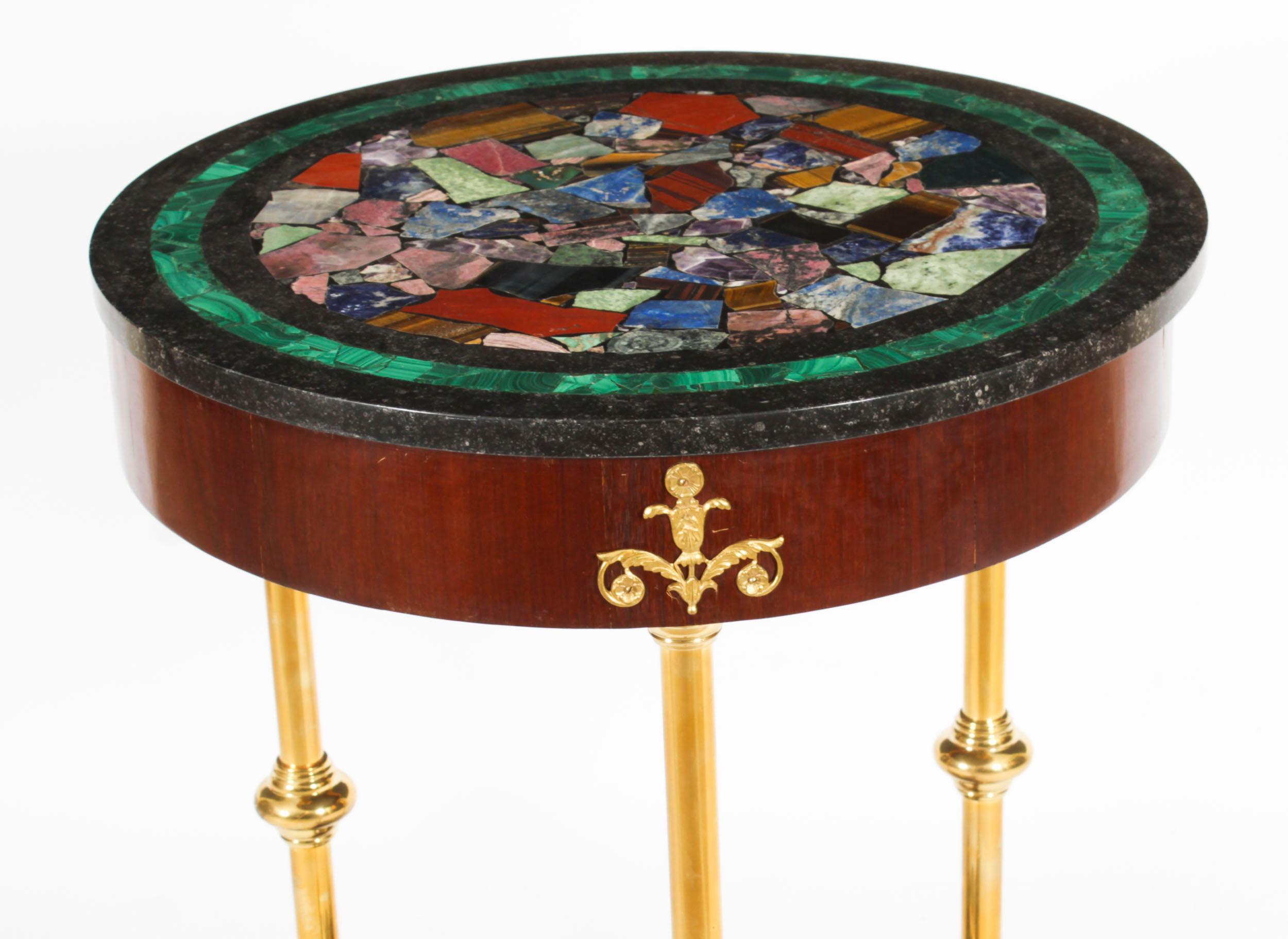 Antique Italian Pietra Dura Occasional Table, Early 20th Century For Sale 8