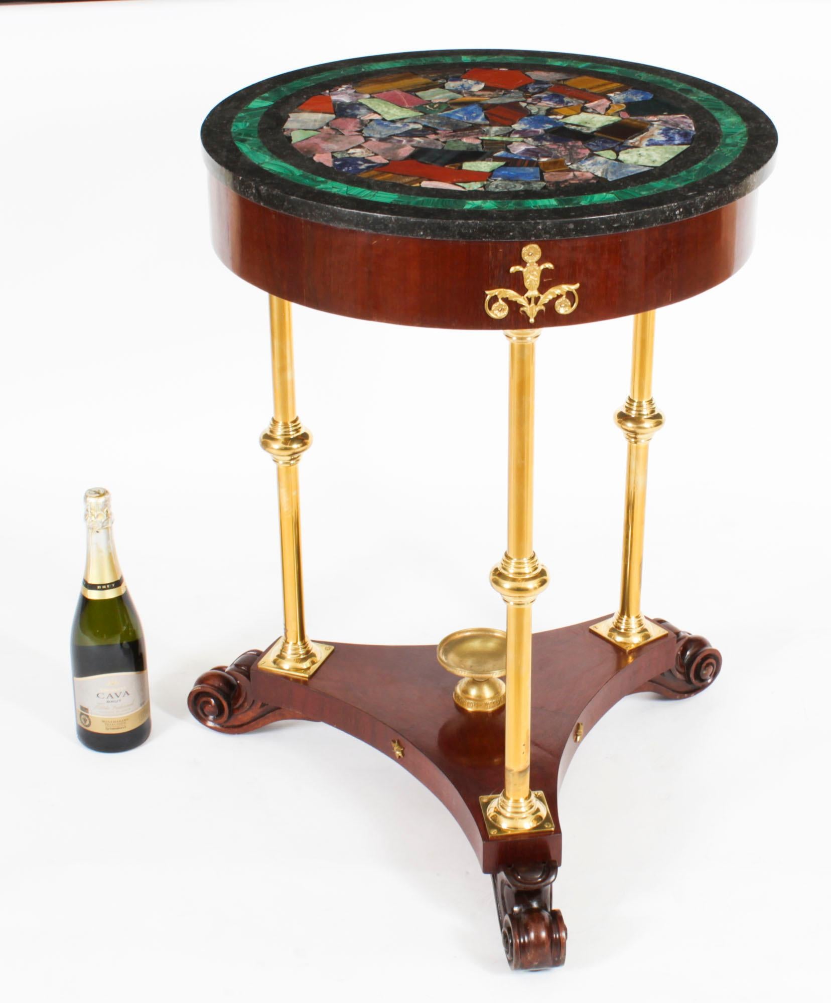 Antique Italian Pietra Dura Occasional Table, Early 20th Century For Sale 11