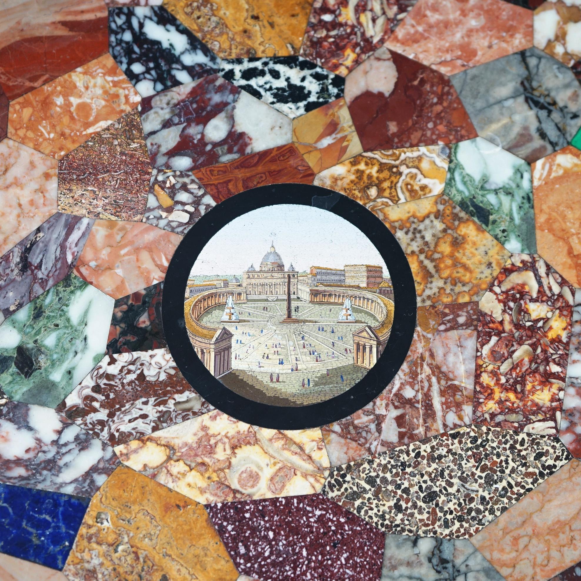 Plaque italienne ancienne en Pietra Dura avec micro mosaïque paysage urbain gréco-romain C1880

Mesures : 0,75''H x 18''L x 18''P