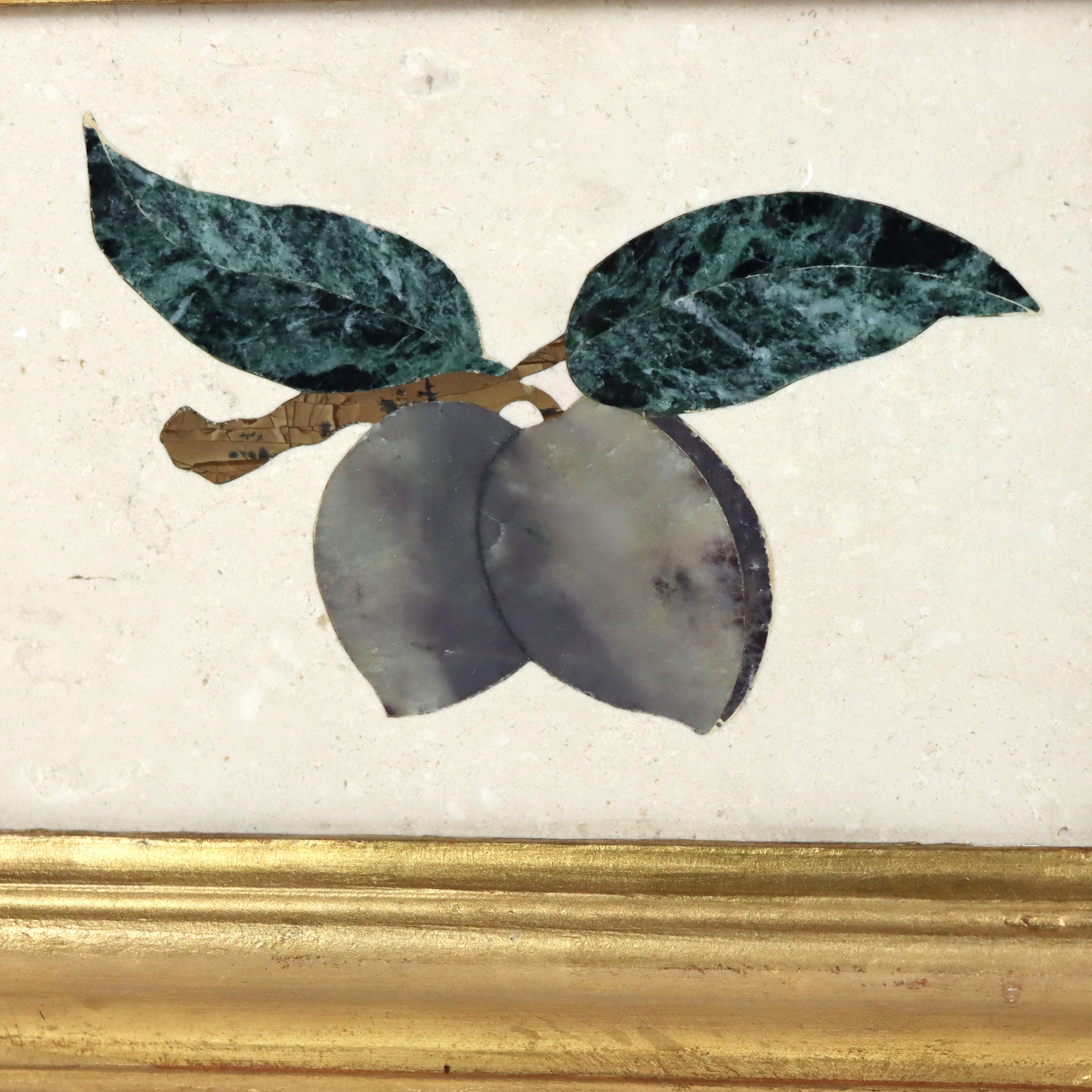 Antiguo Mosaico Italiano de Pietra DURA, Enmarcado, C1920 siglo XX