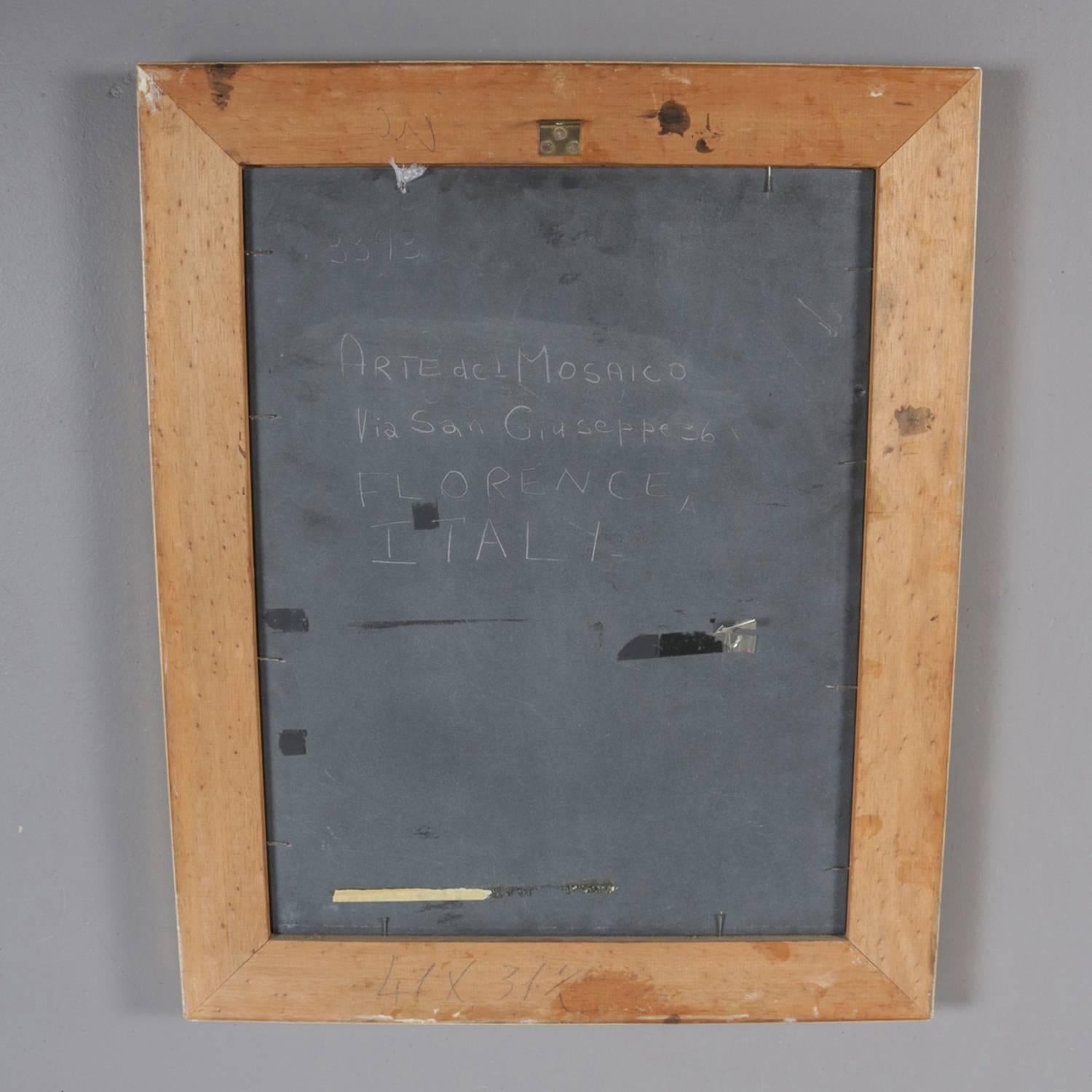 Antike italienische Pietra Dura-Porträtplakette von Mann und Wein, signiert G. Fabbri, signiert 5