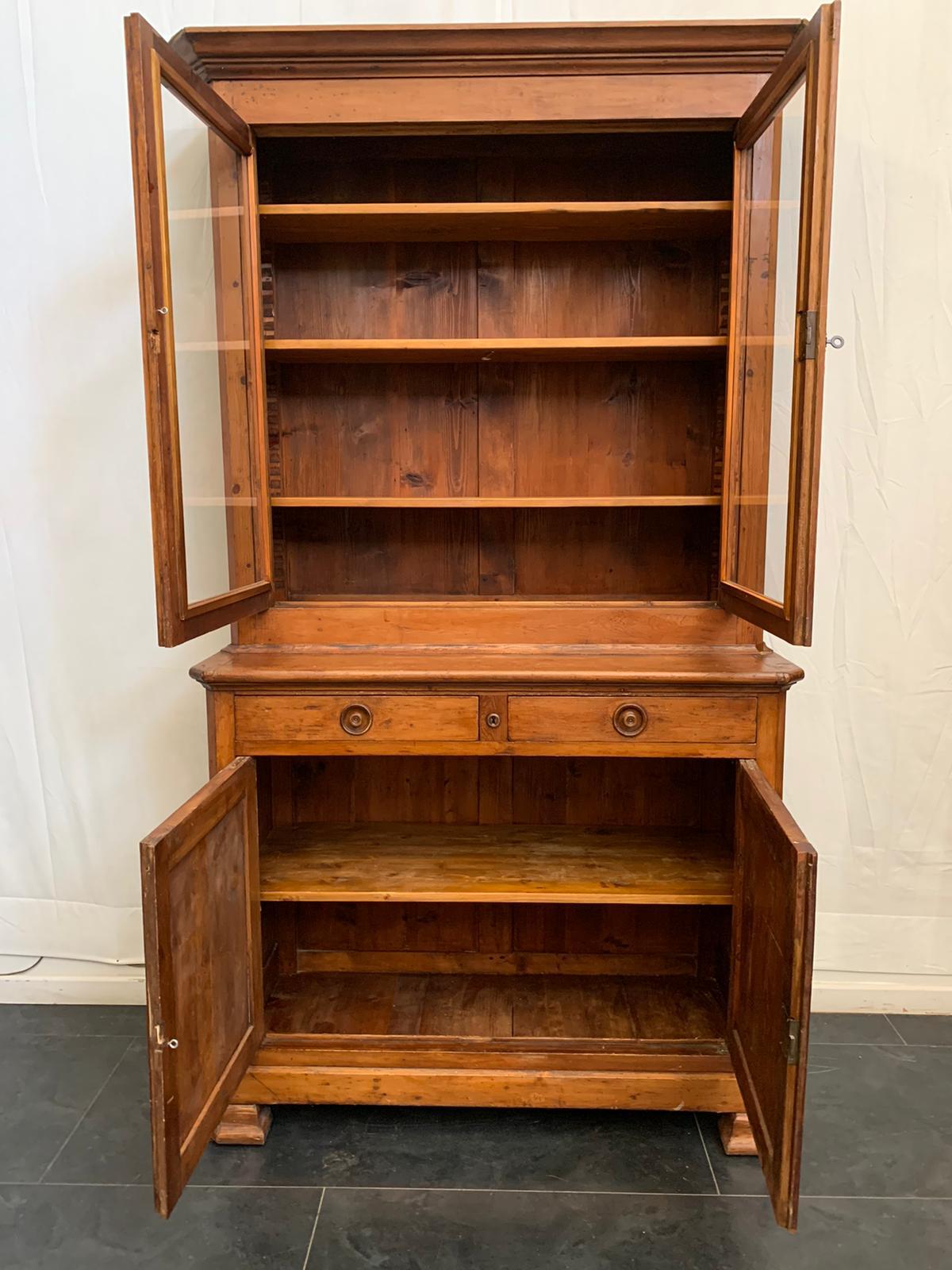 20th Century Antique Italian Pinewood Cabinet For Sale