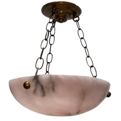 Antique Italian Pink Alabaster Light