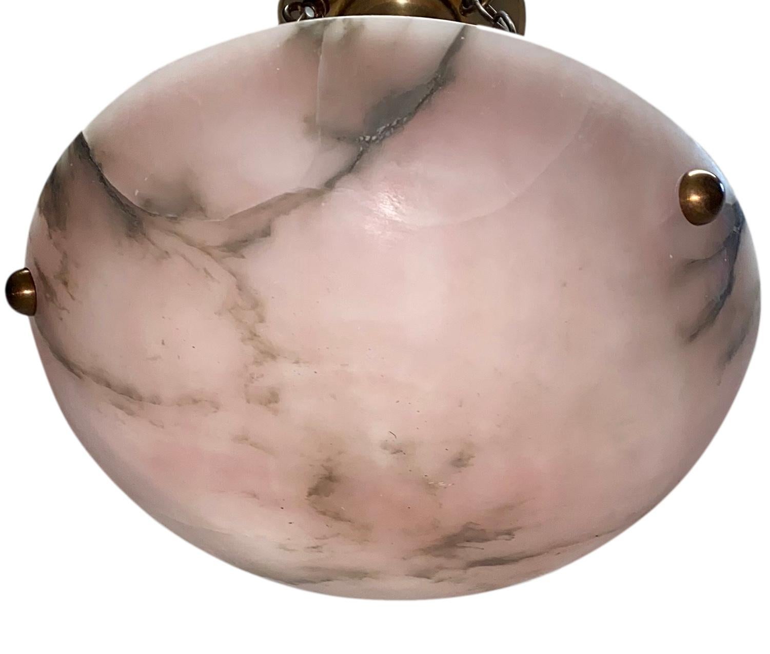 Antique Italian Pink Alabaster Light In Good Condition For Sale In New York, NY