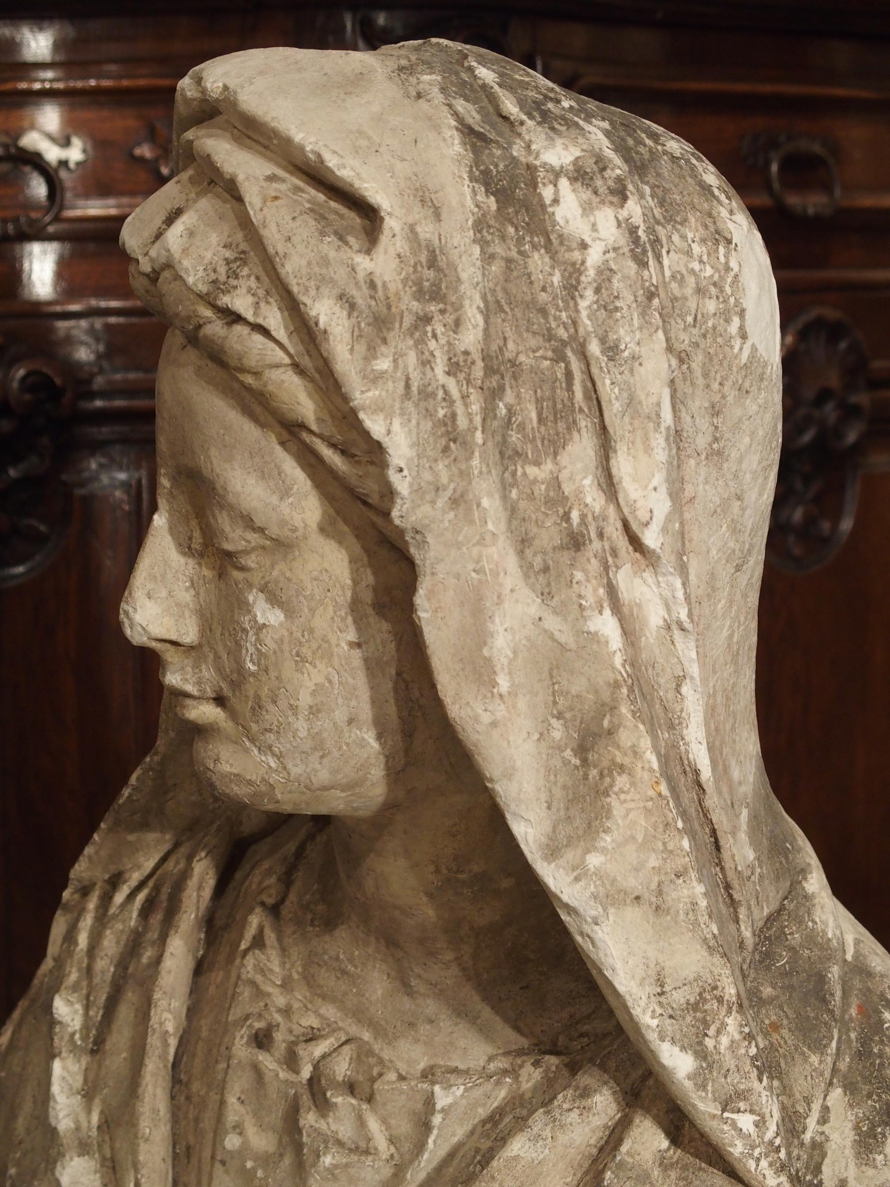 Antique Italian Plaster Bust of a Woman, circa 1890 4