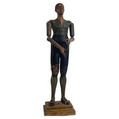 Antique Italian Polychromed Mannequin-Sculptured Figure