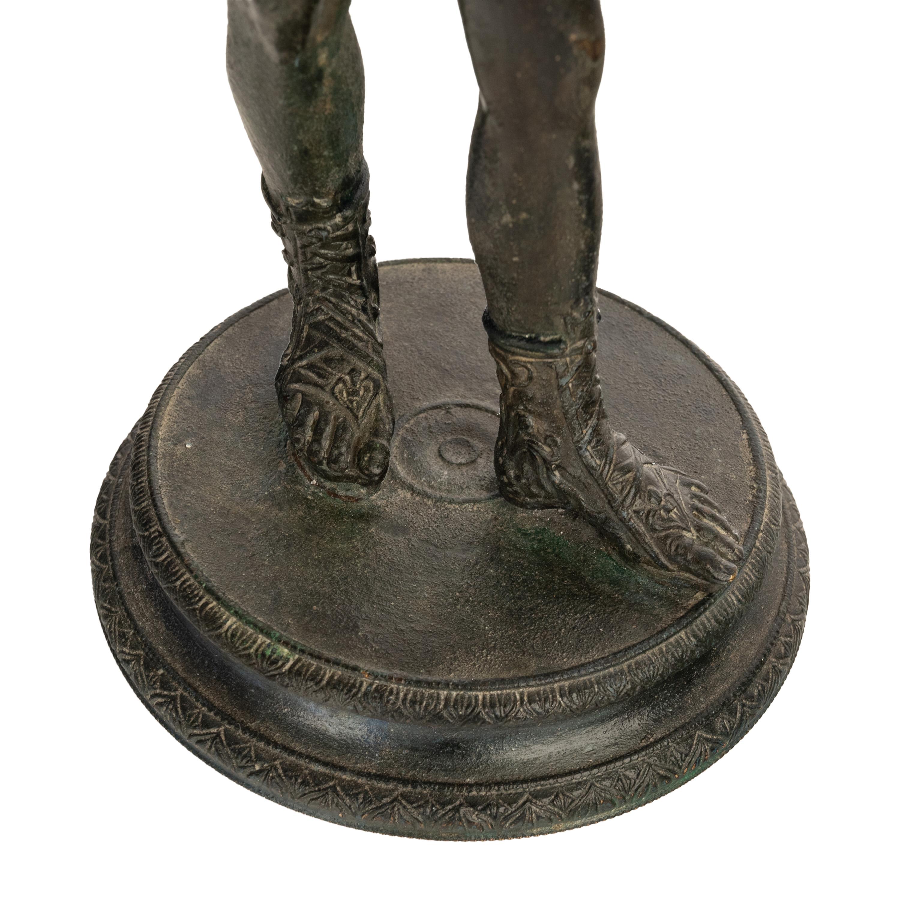 Antique Italian Pompeii Grand Tour Bronze Statue Narcissus Michele Amodio 1862 For Sale 11