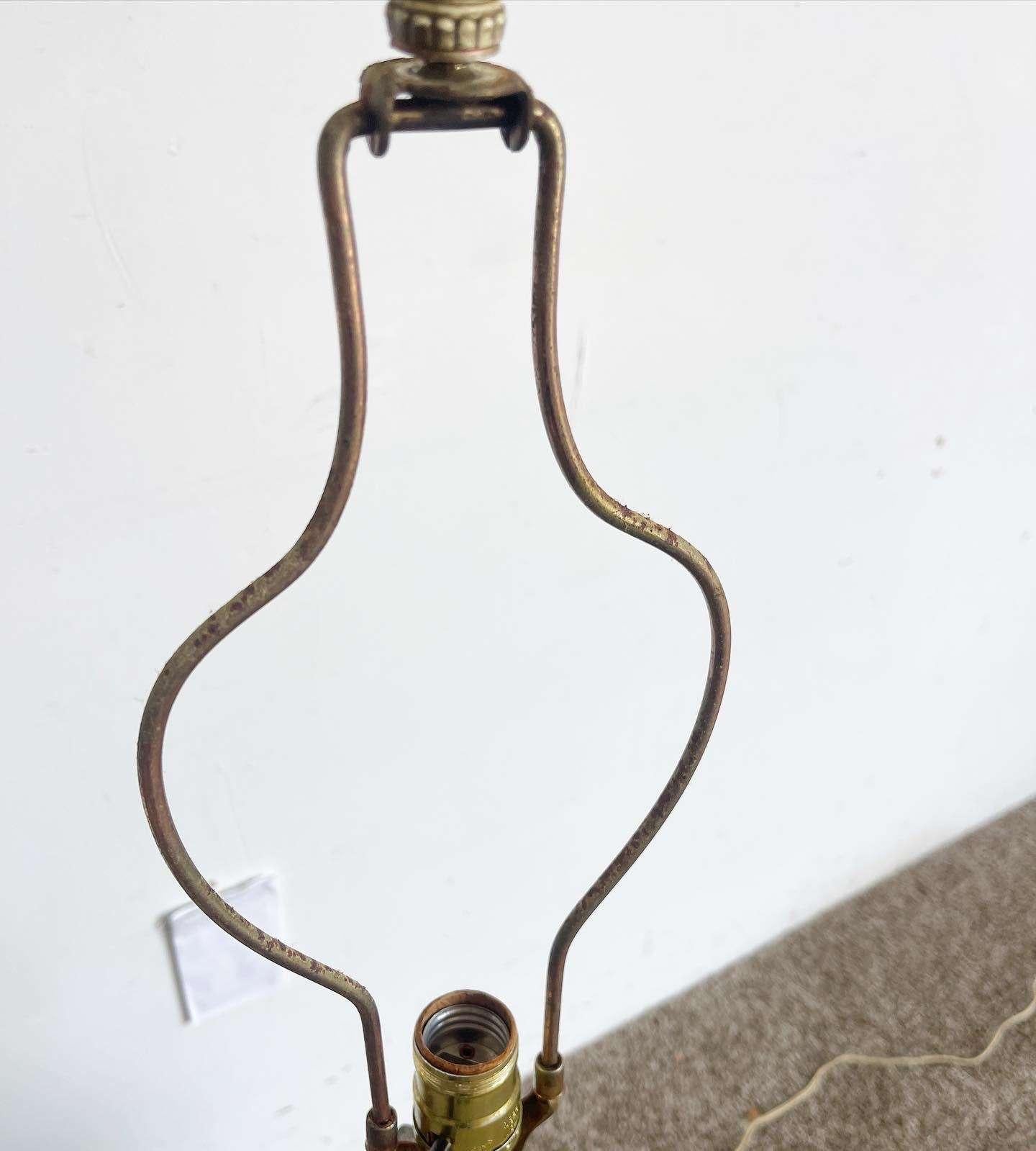 Antique Italian Porcelain Brass and Marble Table Lamp For Sale 2