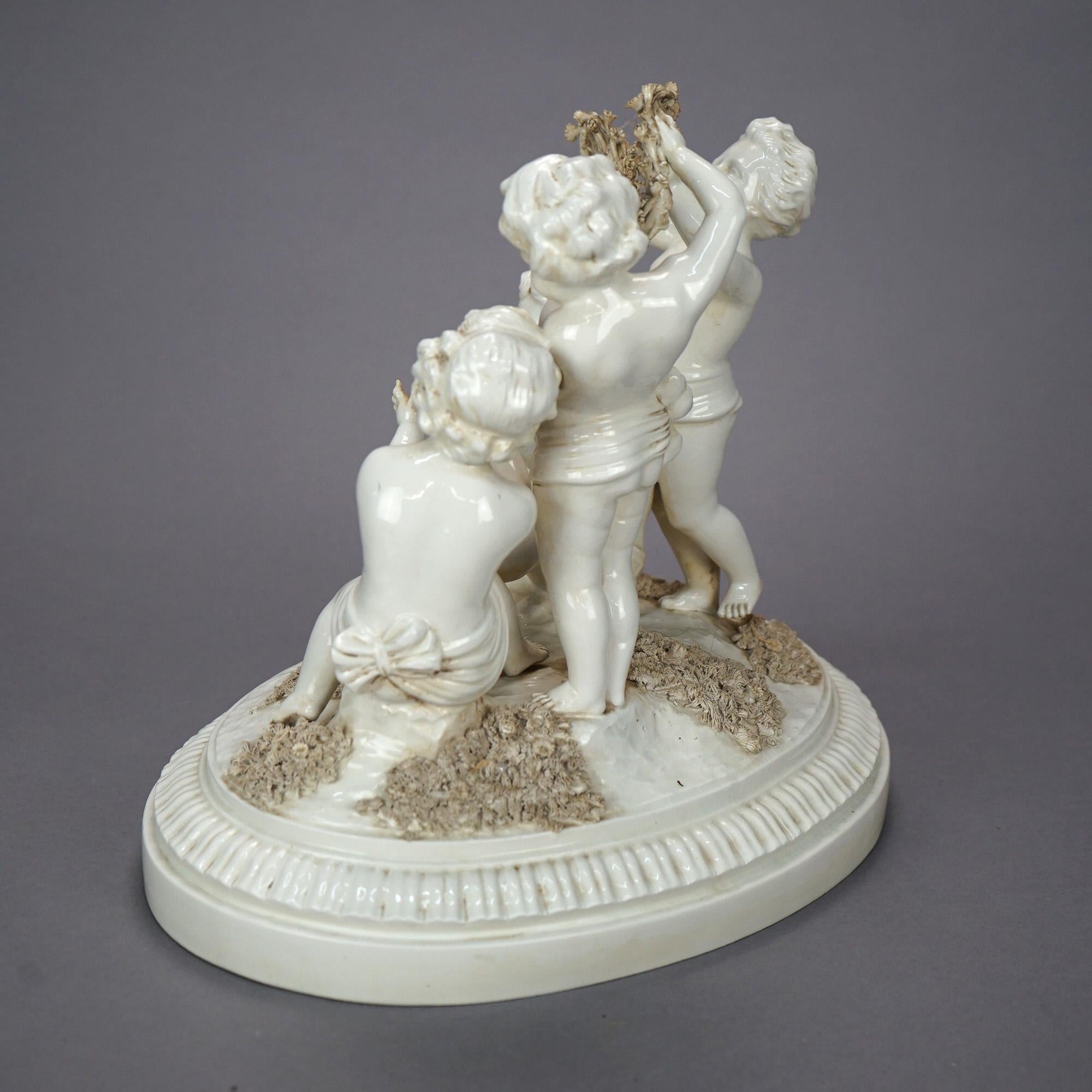 Antique Italian Porcelain Figural Cherub Grouping, circa 1900 1