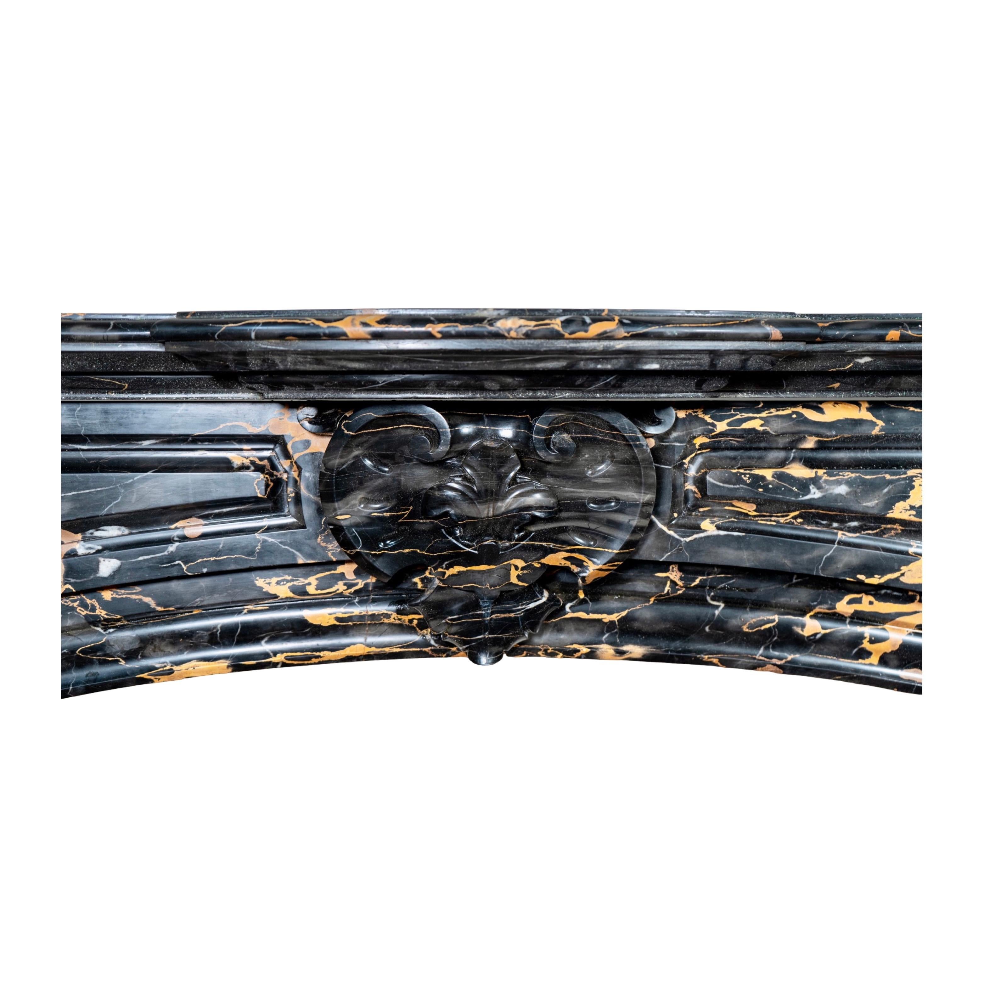 Antique Italian Portoro Black Marble Mantel For Sale 6