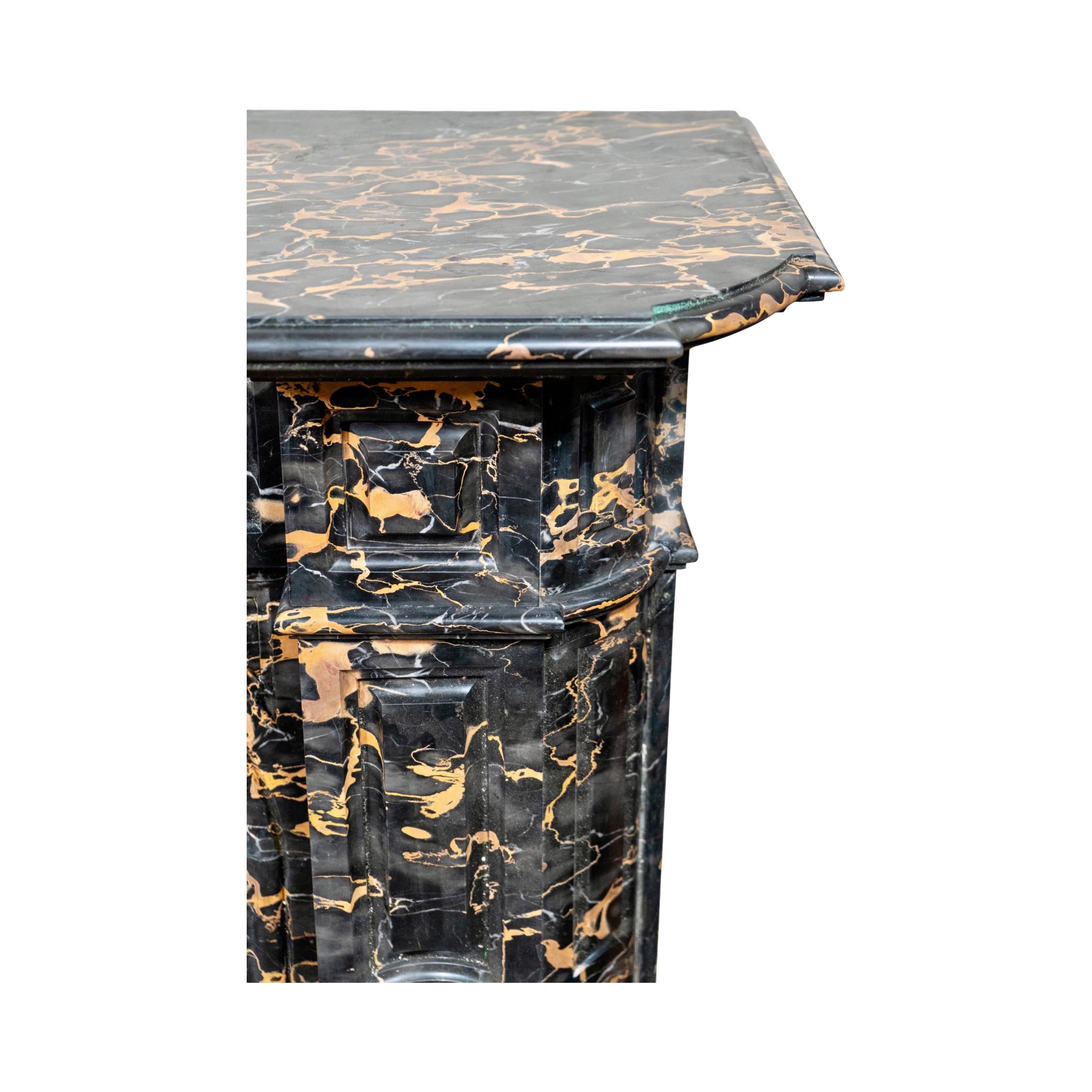 Antique Italian Portoro Black Marble Mantel For Sale 2