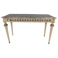 Antique Italian Regency Style Marble Top Console Table
