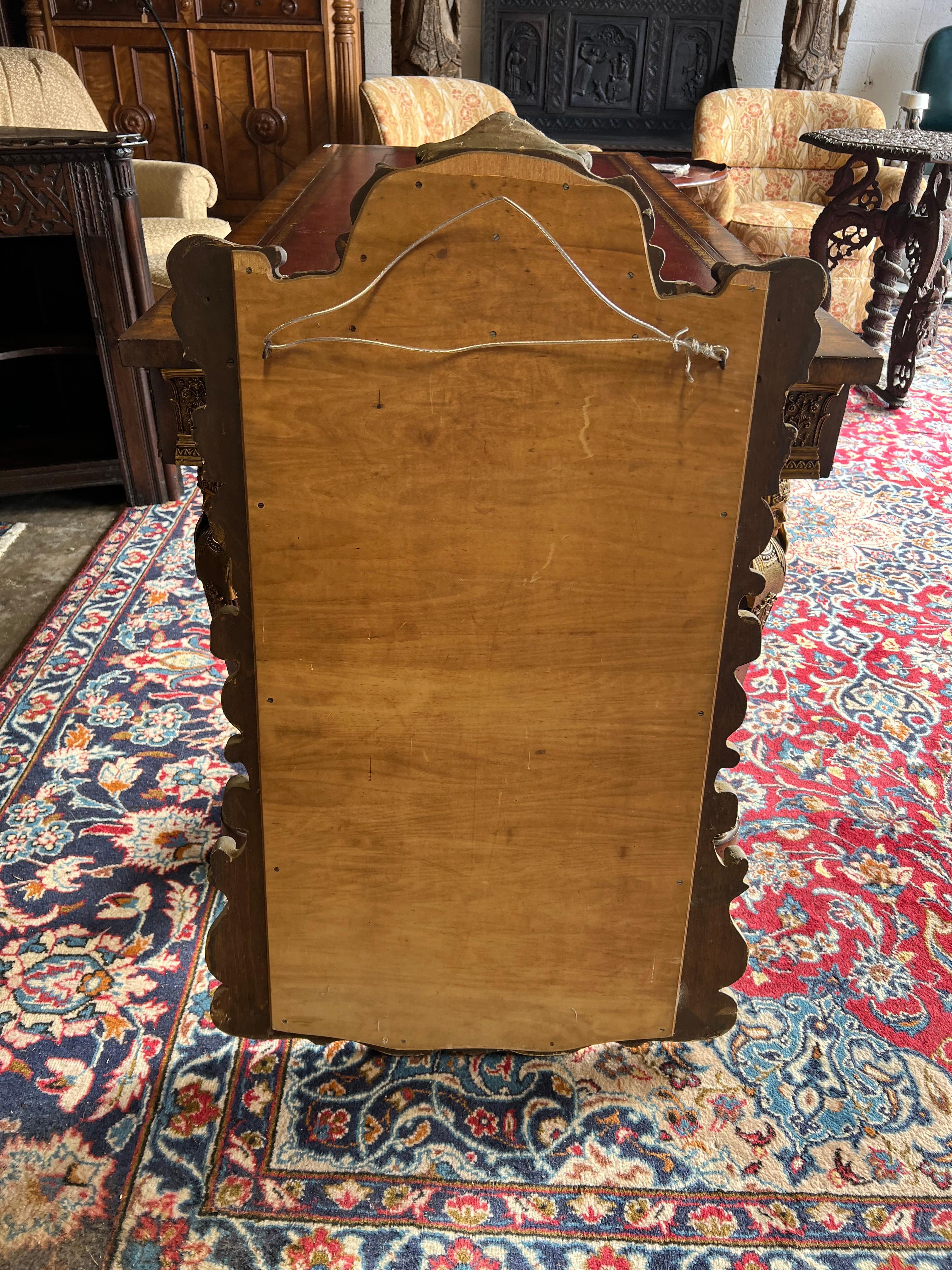 Baroque Antique Italian Regency Style Wall Mirror with Cherub Crest For Sale