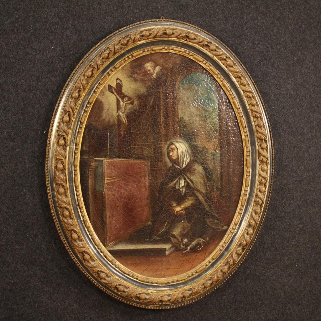 Antique Italian Religious Painting from the 18th Century For Sale 6