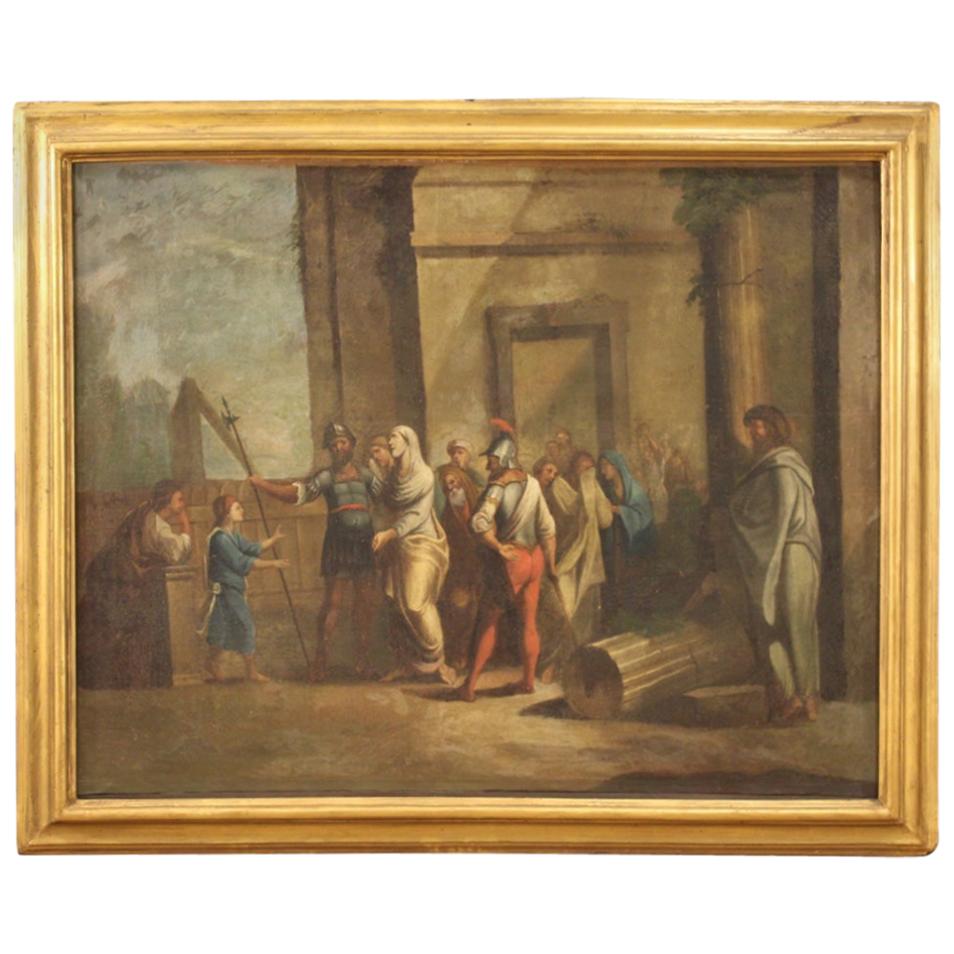 Antique Italian religious painting from the 18th Century For Sale