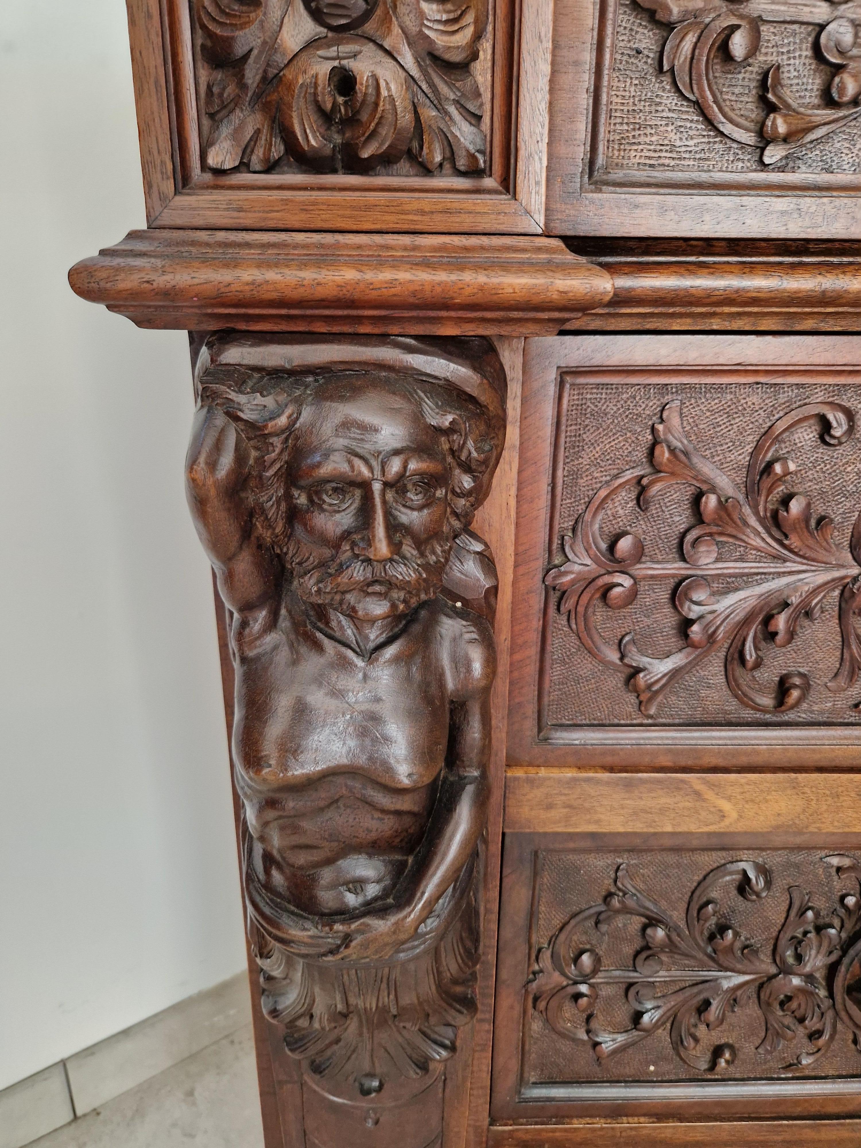 Ancien ensemble de chambre à coucher Bambocci de la Renaissance italienne avec lit king size en vente 11