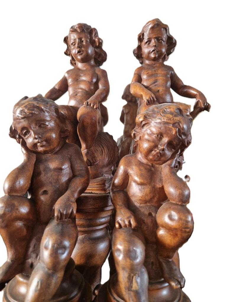Sculpté à la main Ensemble de chambre à coucher antique de la Renaissance italienne Attr. Luigi Frullini en vente