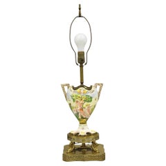 Antike italienische Renaissance Capodimonte Porzellan Urne Figural Tischlampe