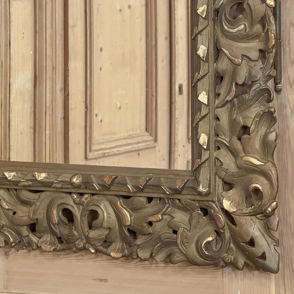 Antique Italian Renaissance Carved Giltwood Wall Mirror For Sale 7